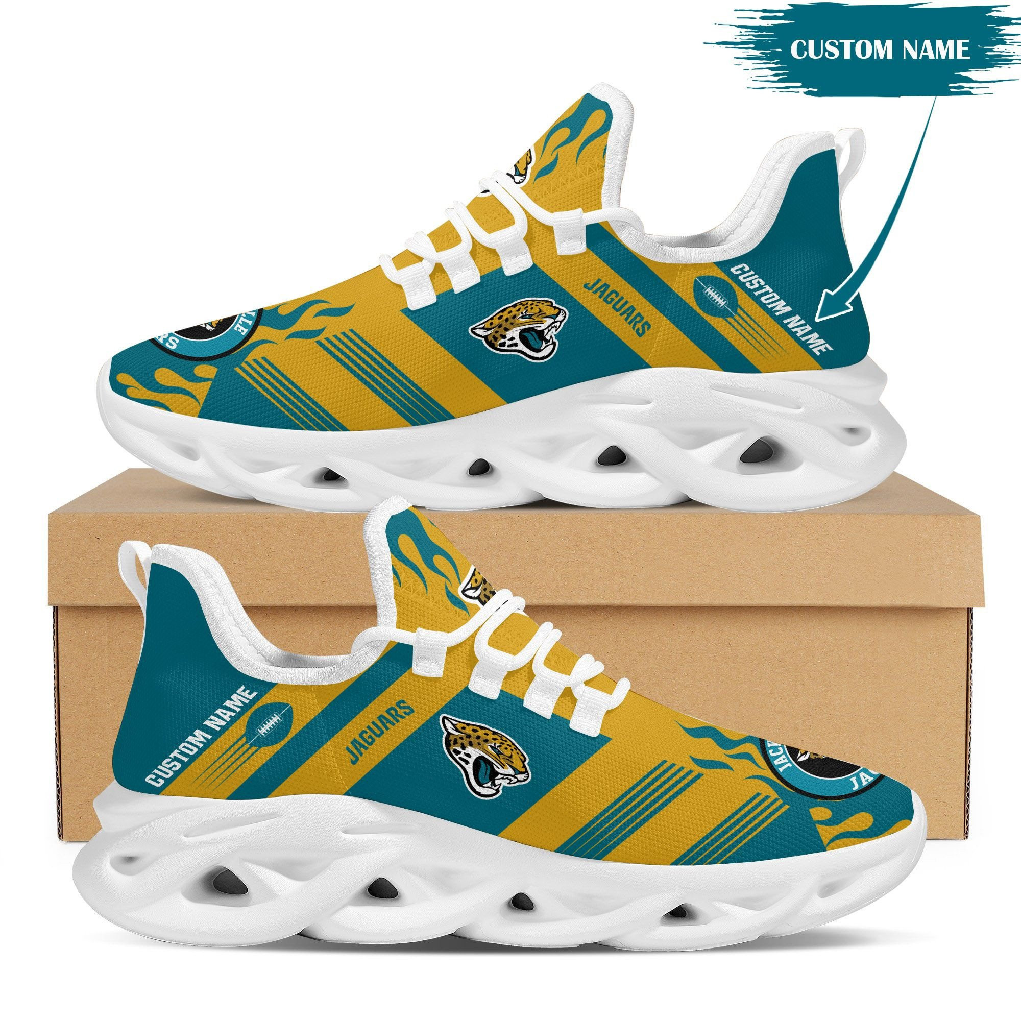 JWFancy Jacksonville Jaguars NFL Max Soul Shoes Sneakers For Men And Women