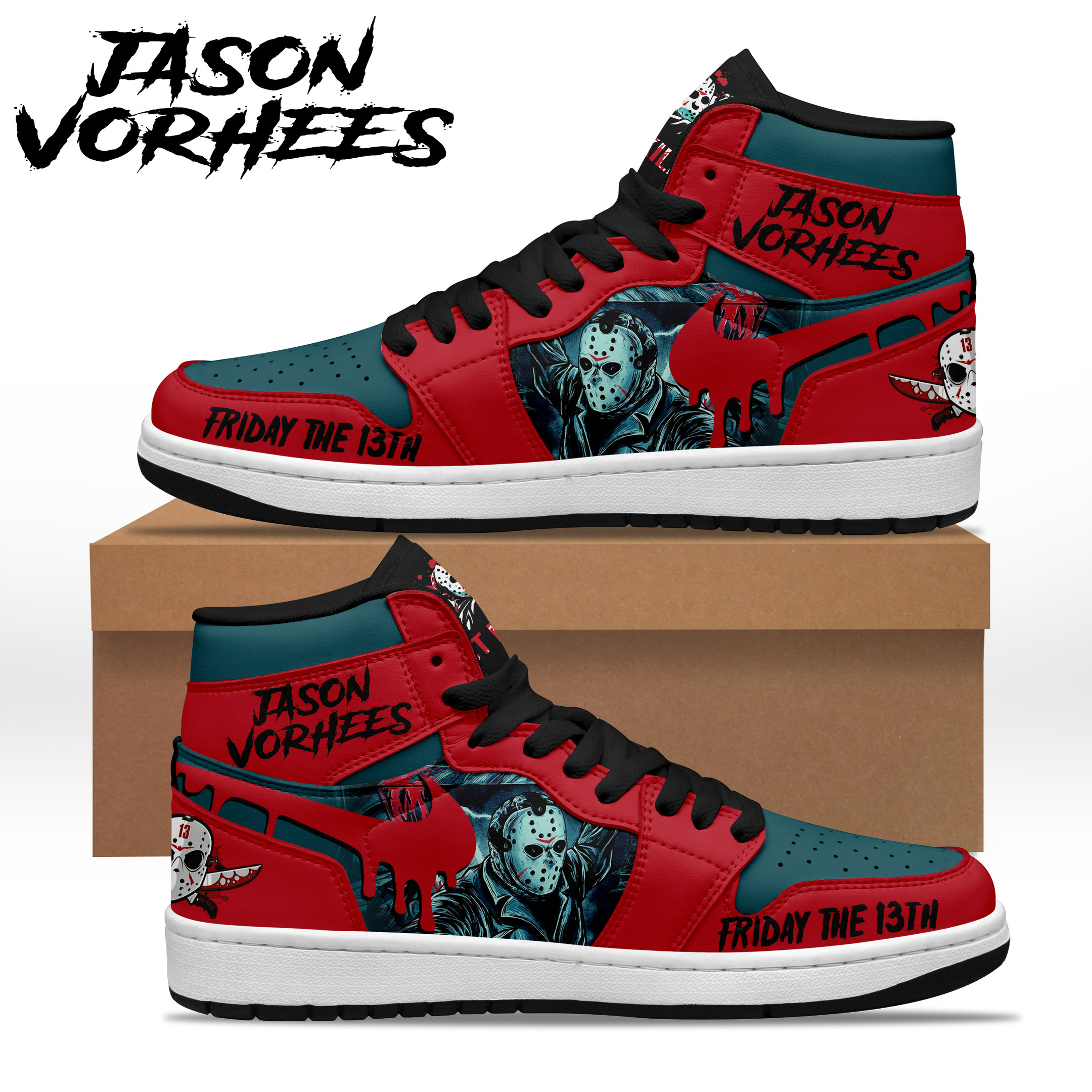 JWFancy Jason Voorhees AJ1 High Sneakers Shoes For Men And Women