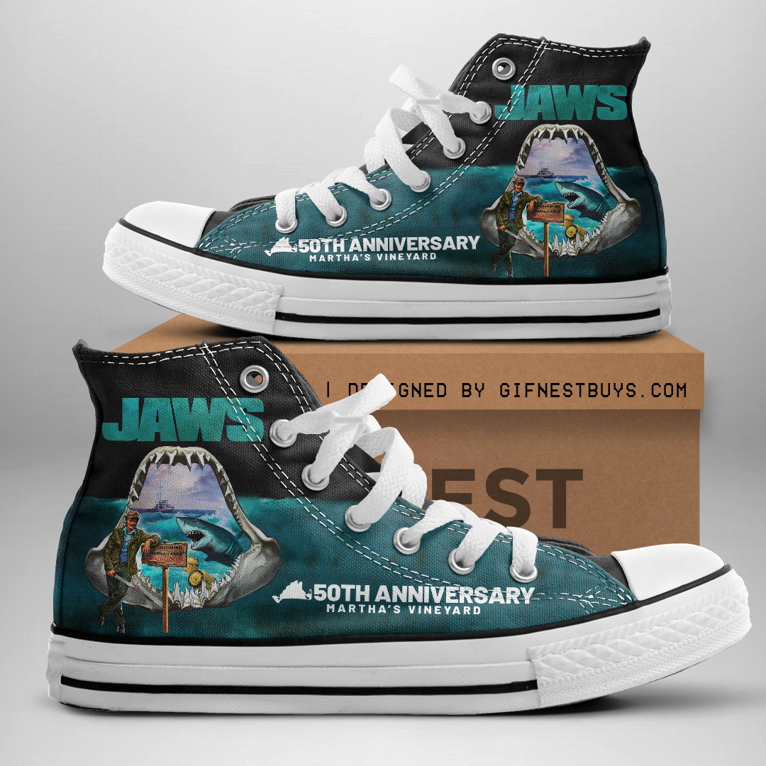 JWFancy Jaws High Top Canvas Sneakers Shoes For Men And Women