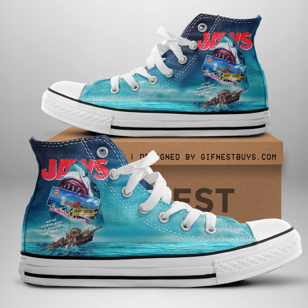 JWFancy Jaws High Top Canvas Sneakers Shoes For Men And Women