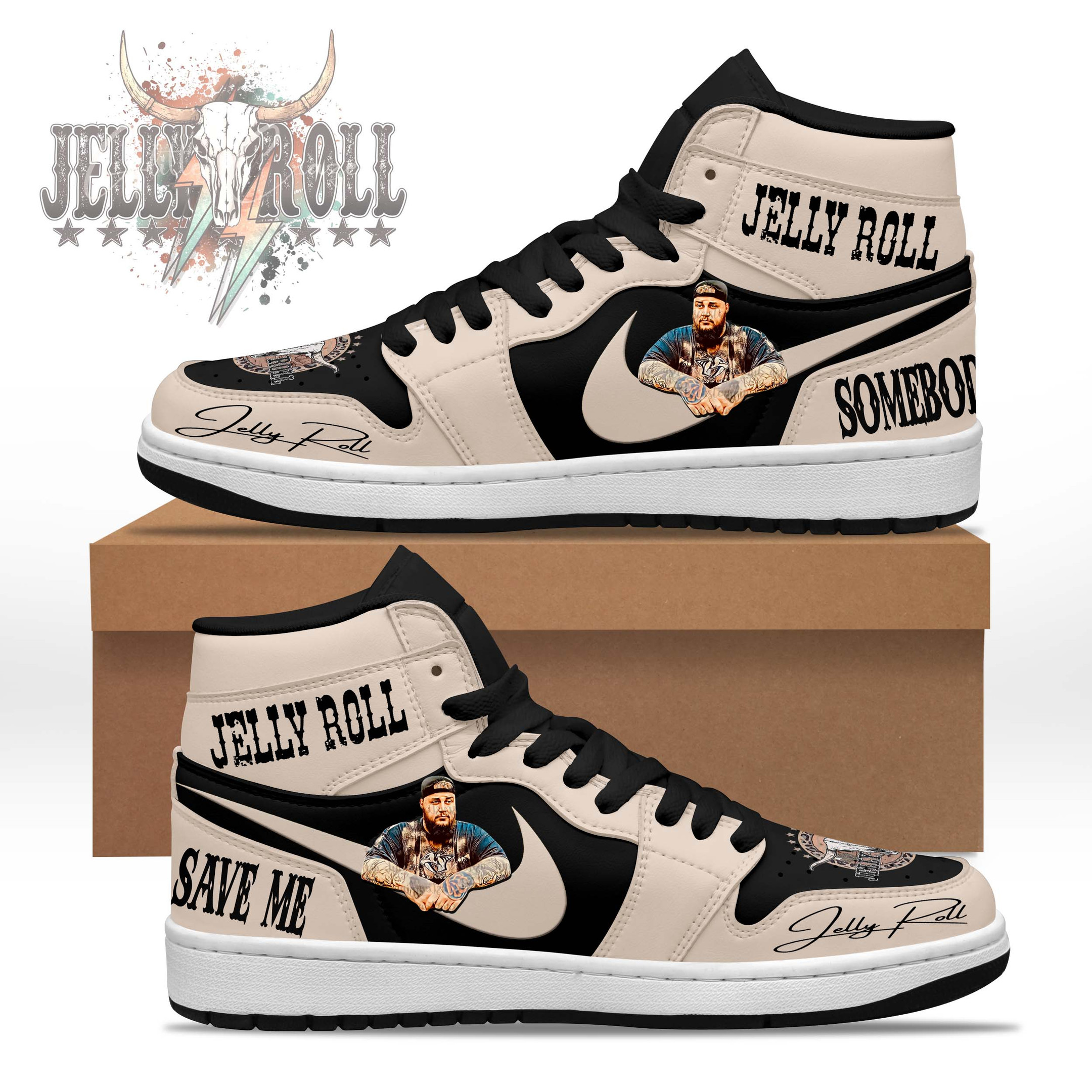 JWFancy Jelly Roll AJ1 High Sneakers Shoes For Men And Women