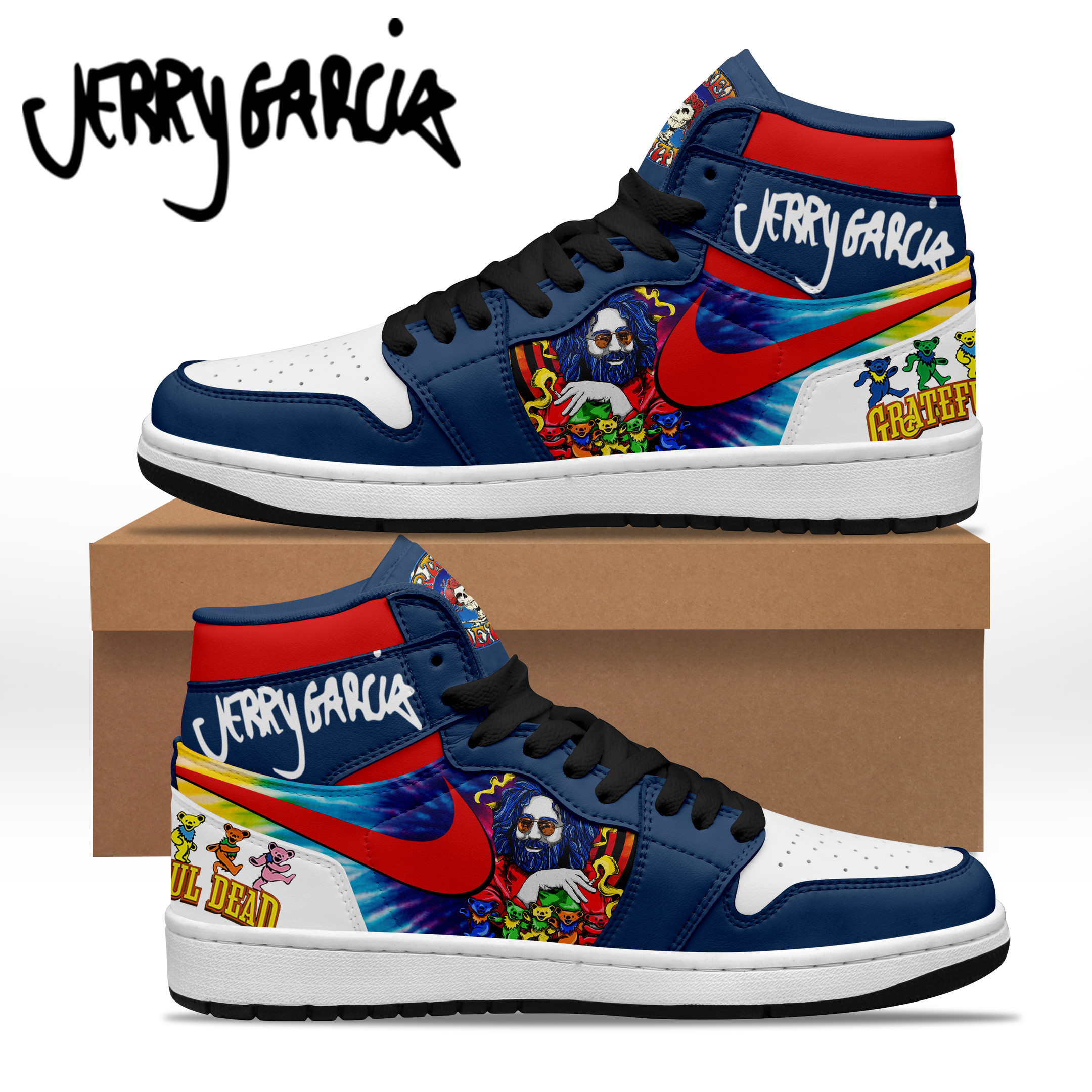 JWFancy Jerry Garcia AJ1 High Sneakers Shoes For Men And Women