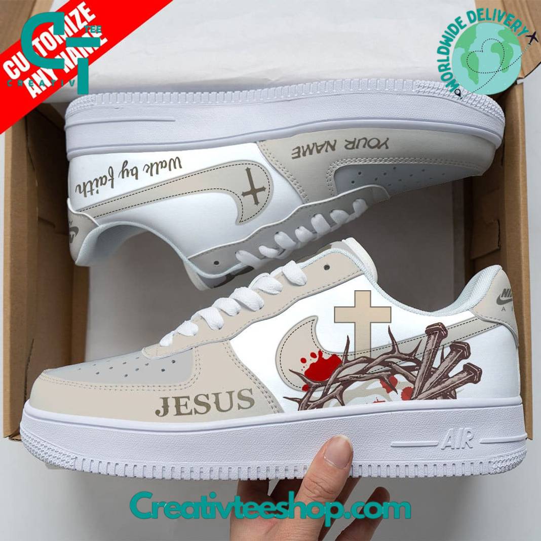 JWFancy Jesus Walk by Faith Air Low-Top Sneakers Shoes For Men And Women