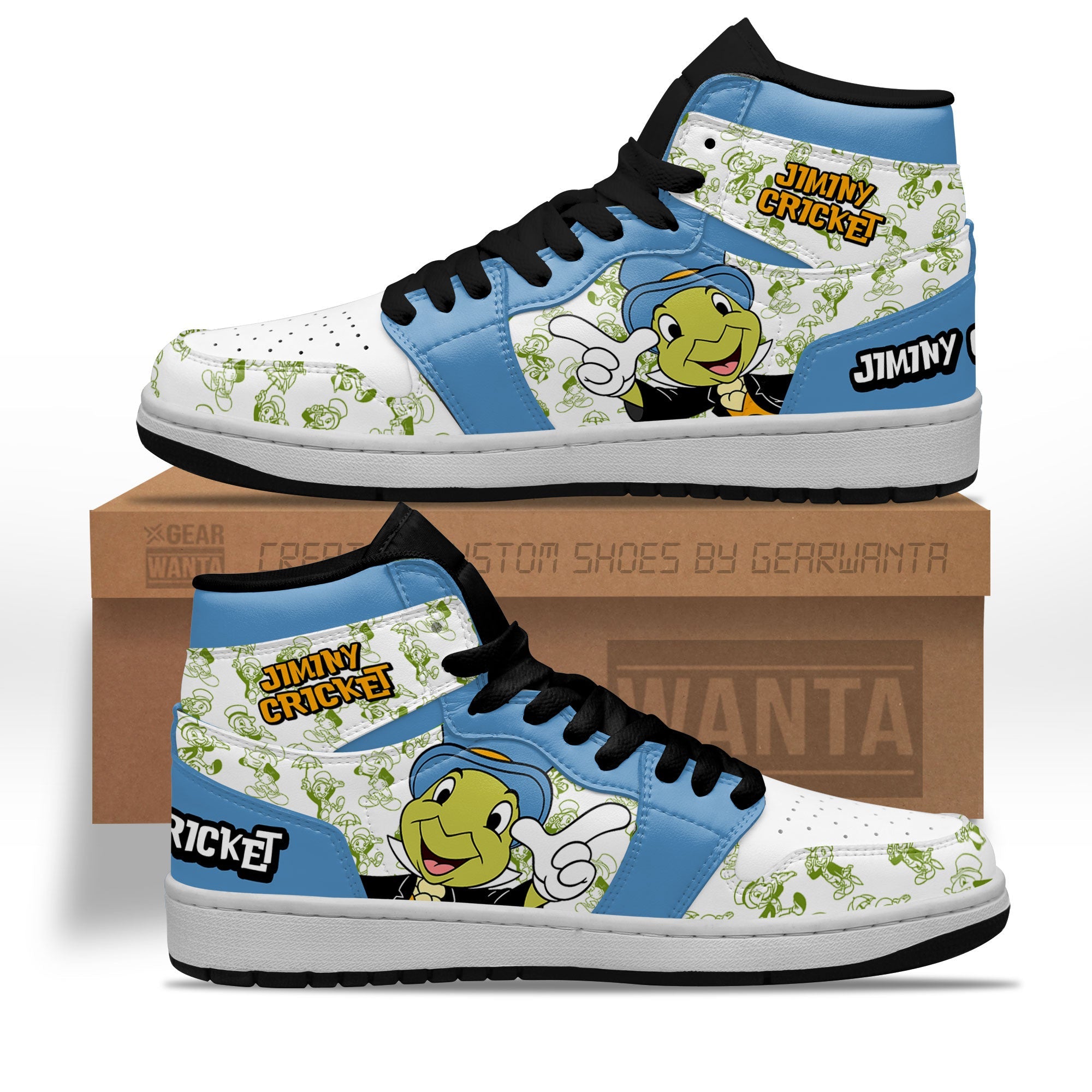 JWFancy Jiminy Cricket AJ1 High Sneakers Shoes For Men And Women