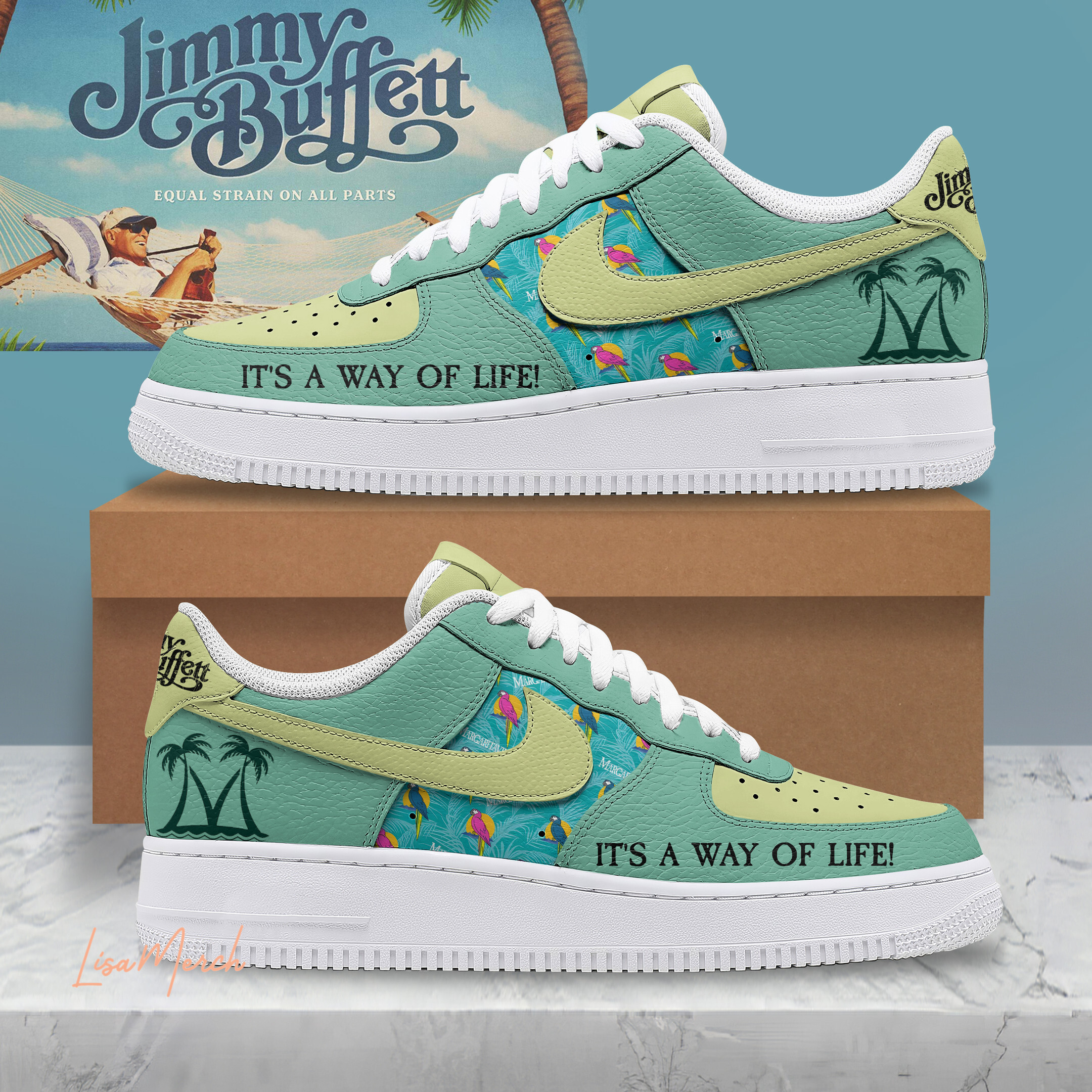 JWFancy Jimmy Buffett Air Low-Top Sneakers Shoes For Men And Women