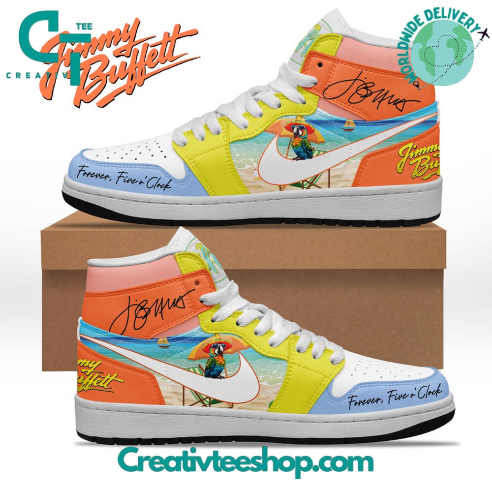 JWFancy Jimmy Buffett Forever 5 O'Clock AJ1 High Sneakers Shoes For Men And Women