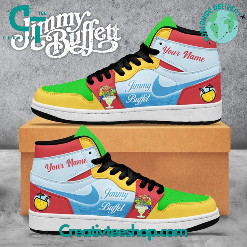 JWFancy Jimmy Buffett Nike AJ1 High Sneakers Shoes For Men And Women