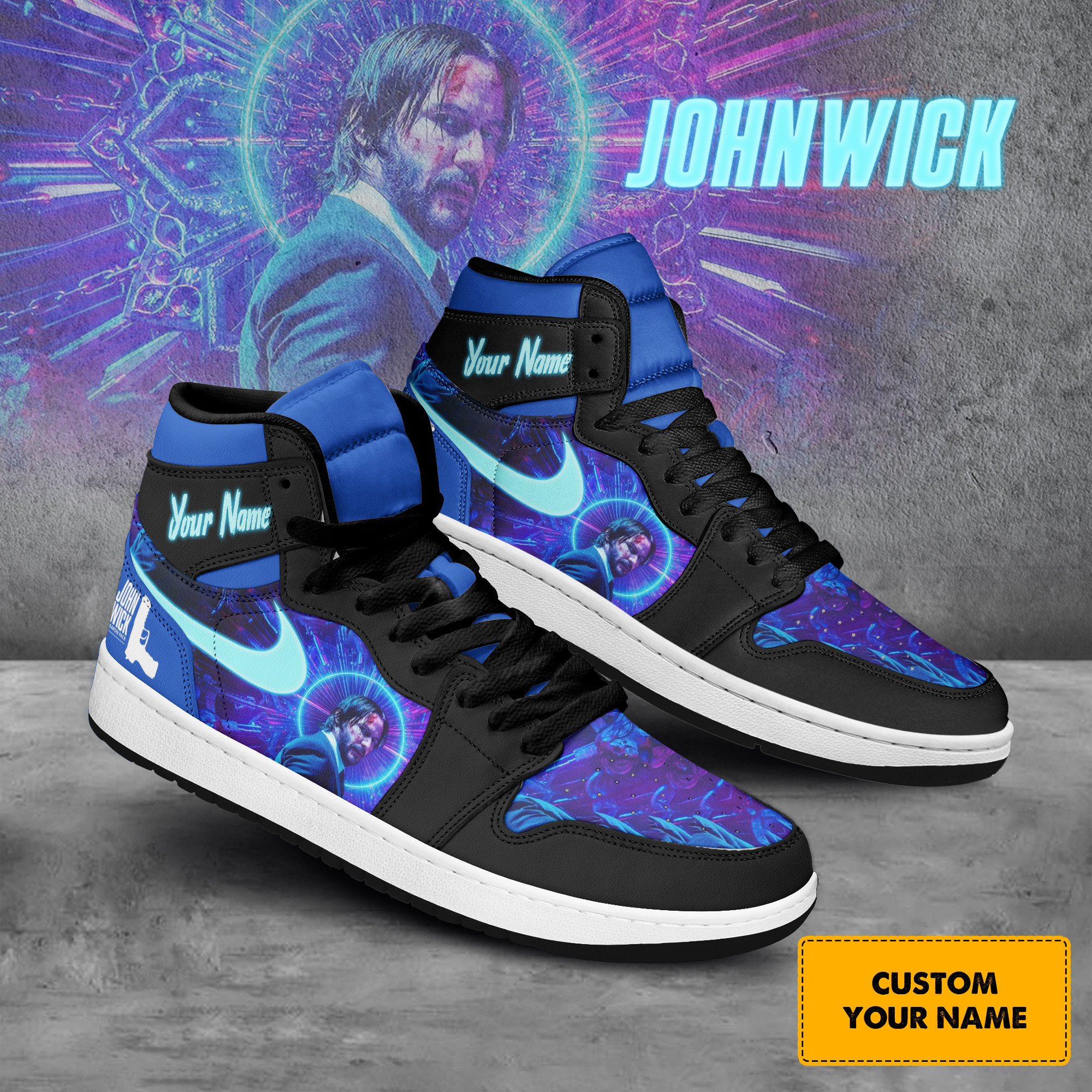 JWFancy John Wick AJ1 High Sneakers Shoes For Men And Women