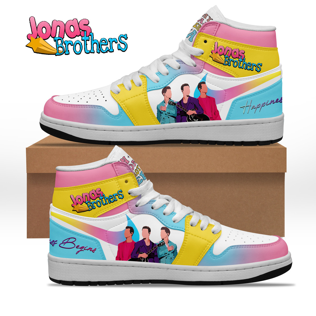 JWFancy Jonas Brothers AJ1 High Sneakers Shoes For Men And Women