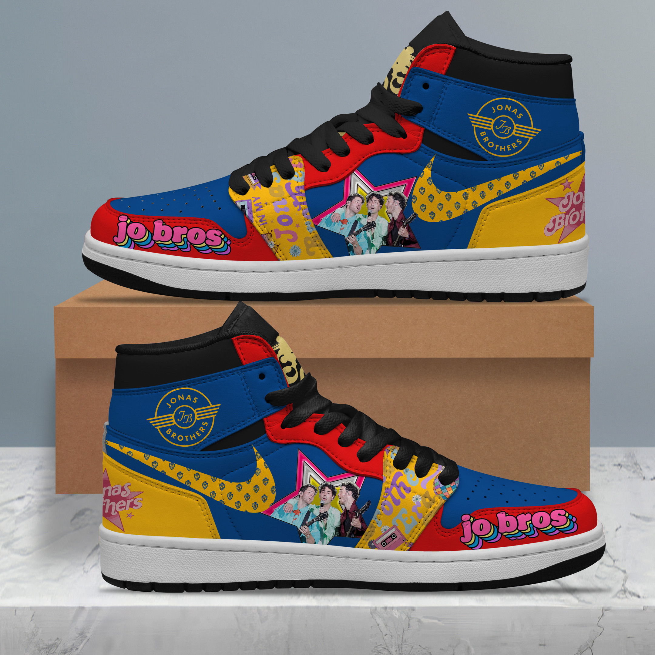 JWFancy Jonas Brothers AJ1 High Sneakers Shoes For Men And Women