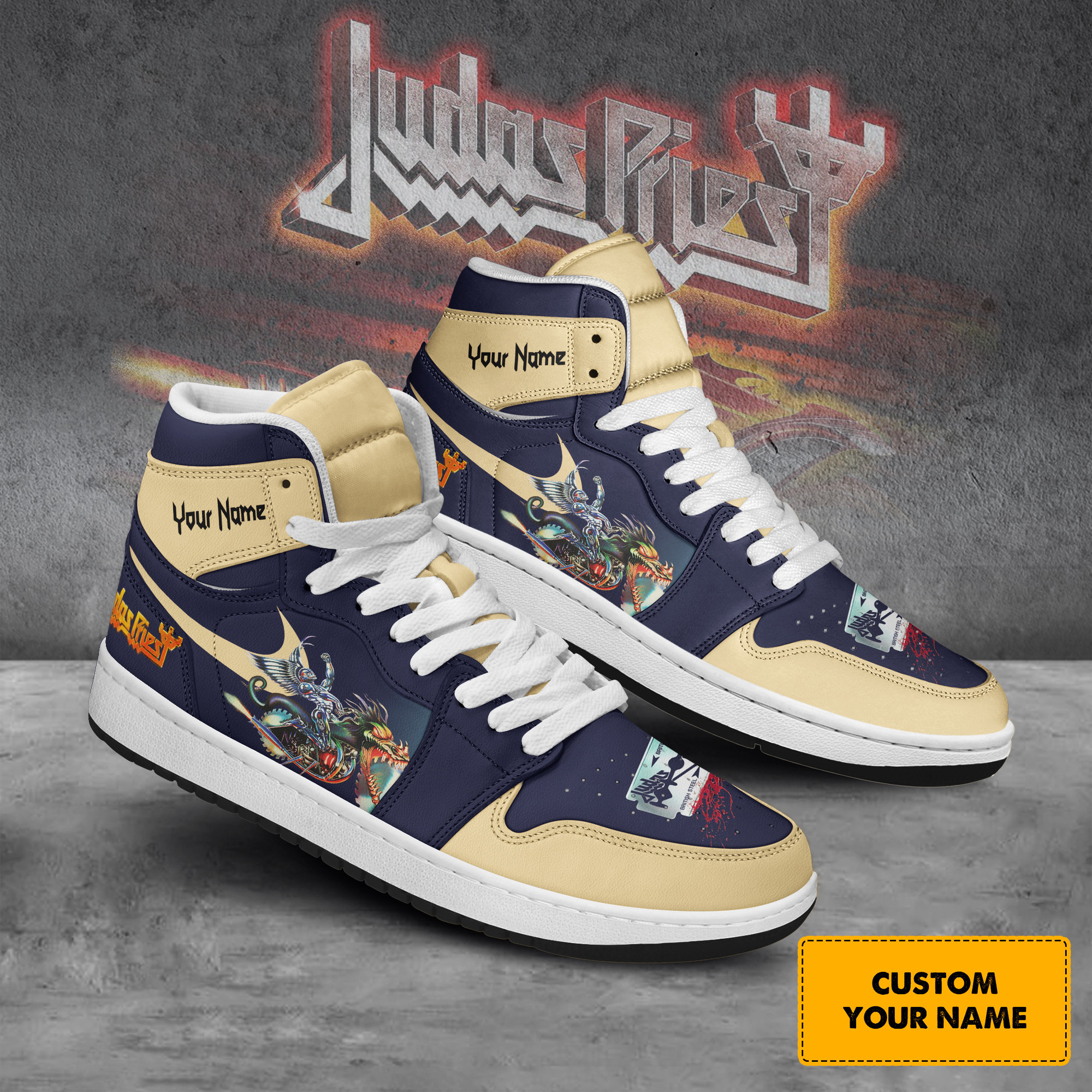JWFancy Judas Priest AJ1 High Sneakers Shoes For Men And Women
