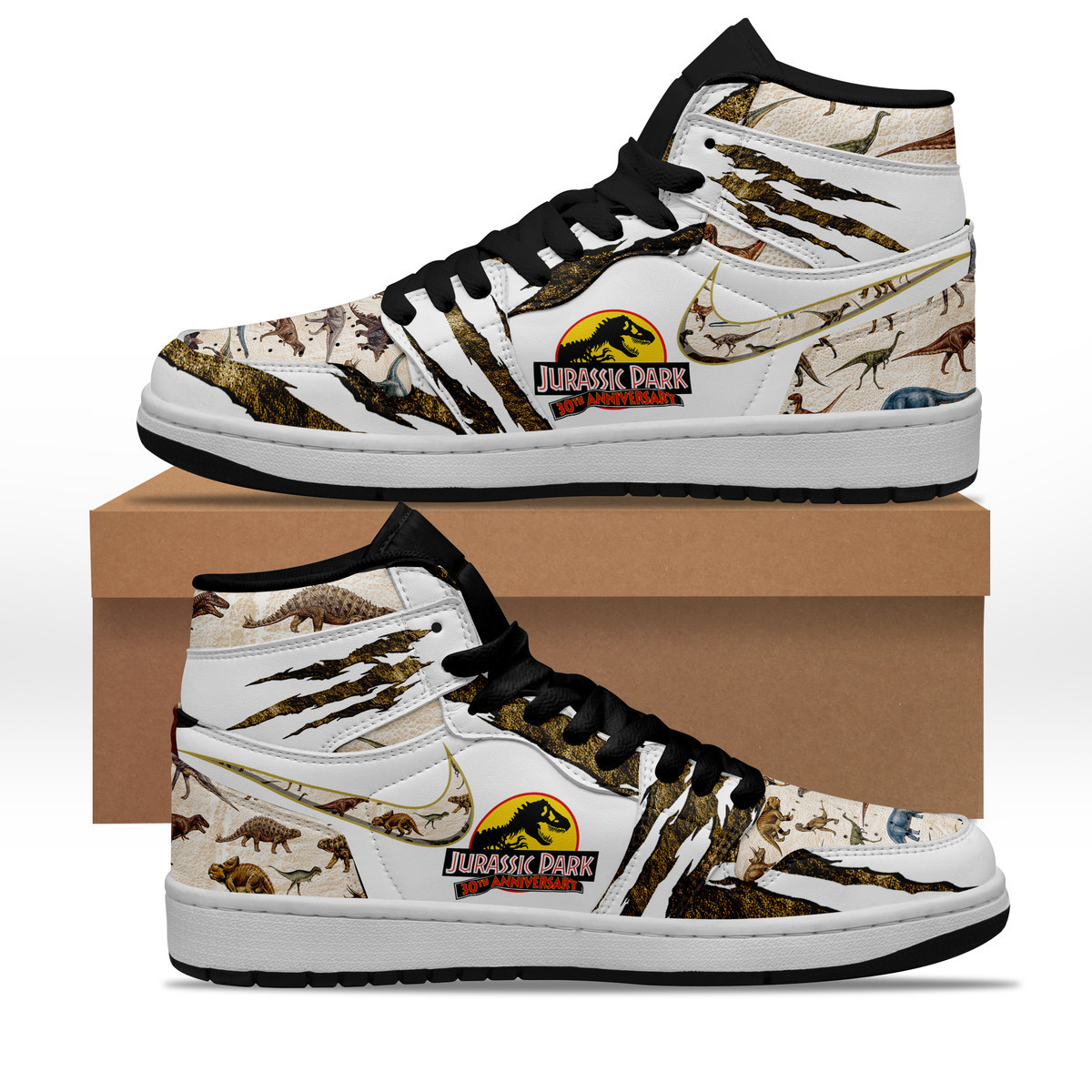 JWFancy Jurassic Park AJ1 High Sneakers Shoes For Men And Women