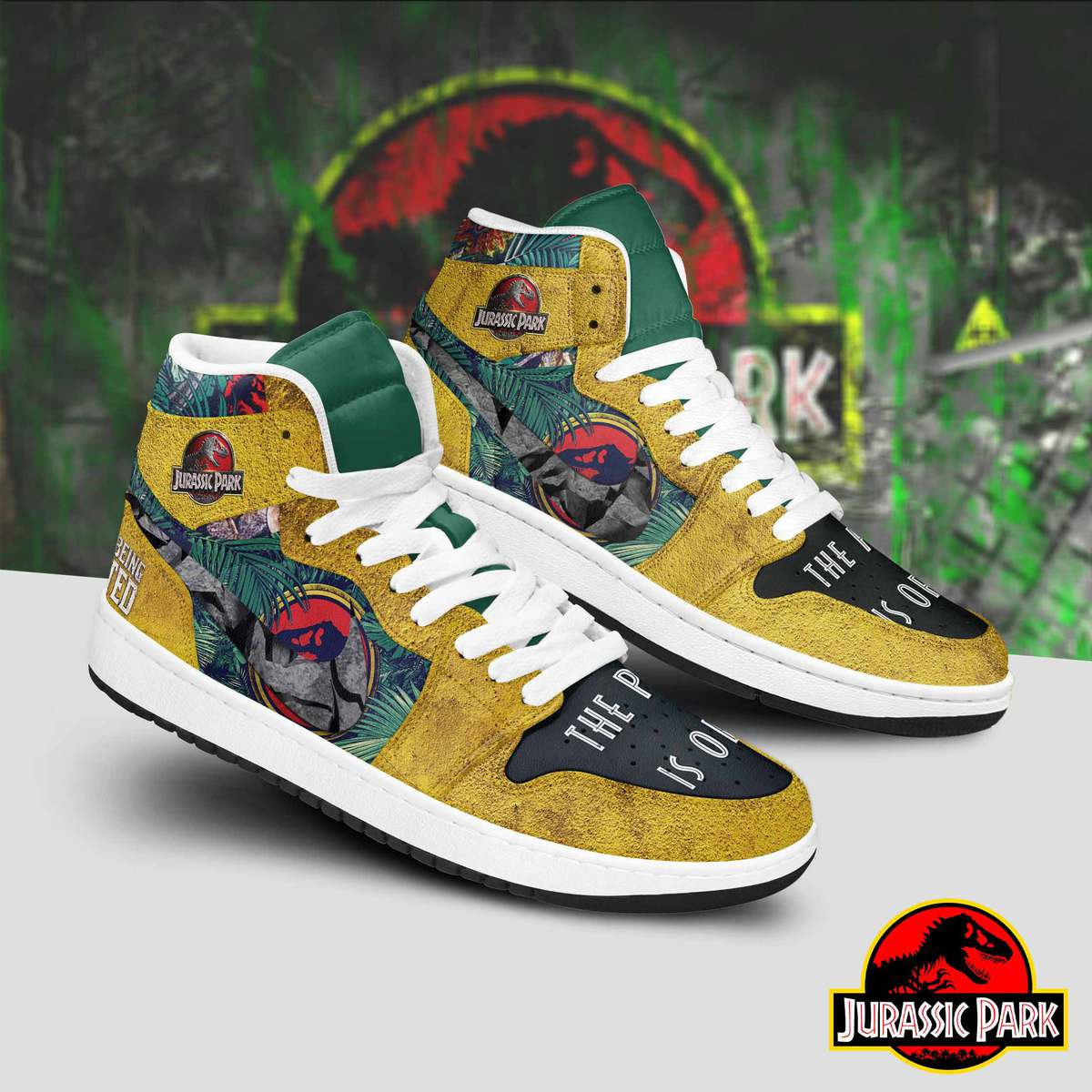 JWFancy Jurassic Park AJ1 High Sneakers Shoes For Men And Women