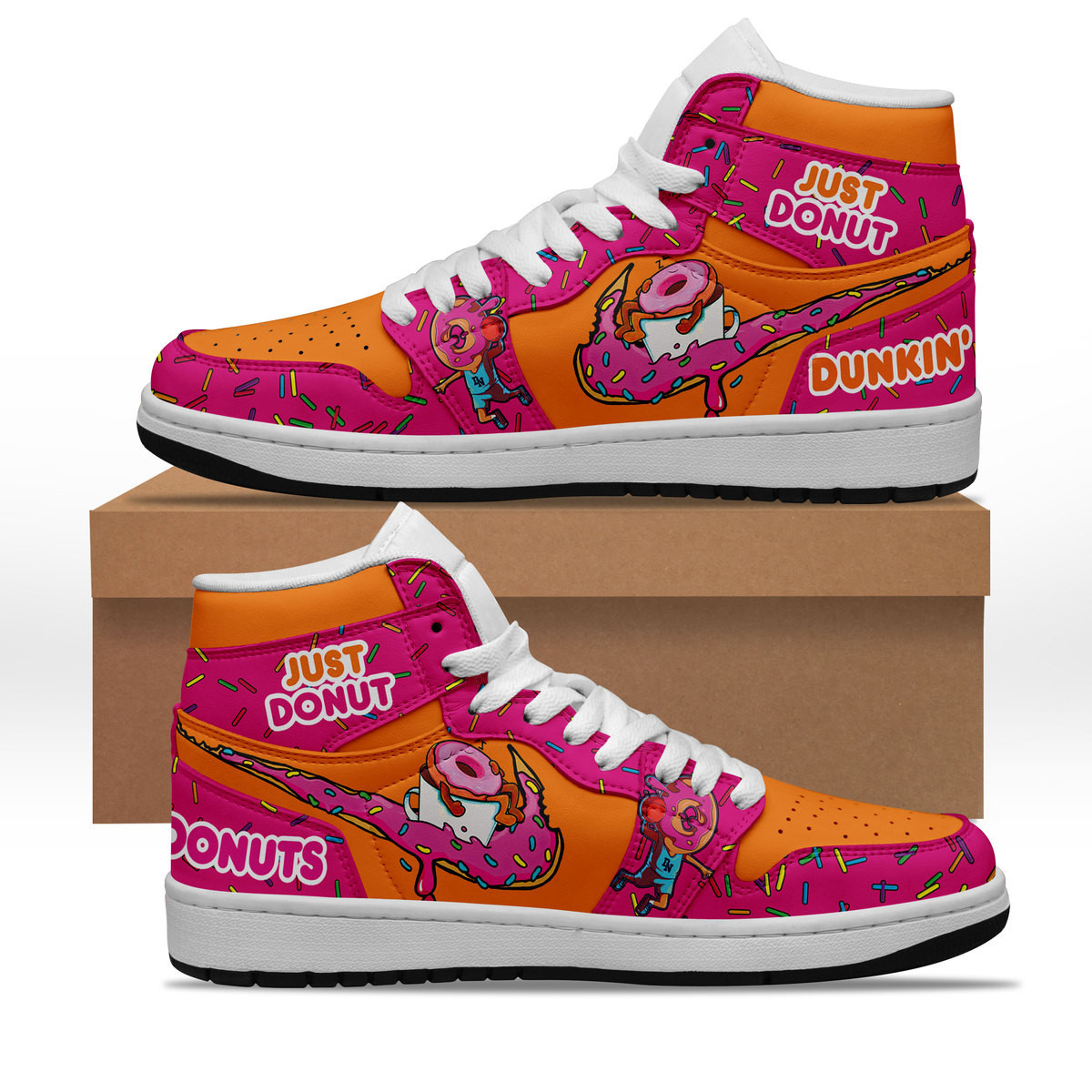 JWFancy Just Donut AJ1 High Sneakers Shoes For Men And Women