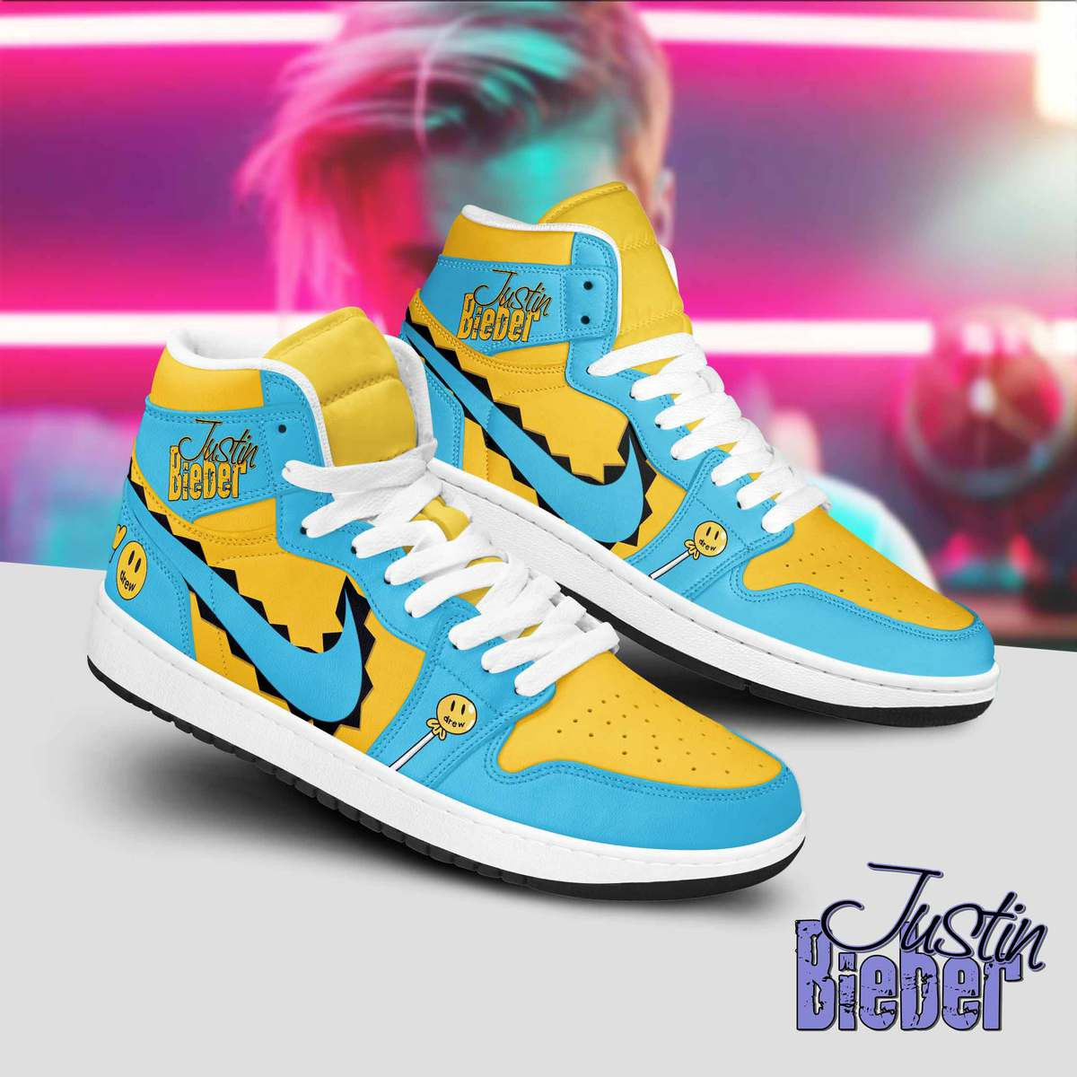 JWFancy Justin Bieber AJ1 High Sneakers Shoes For Men And Women