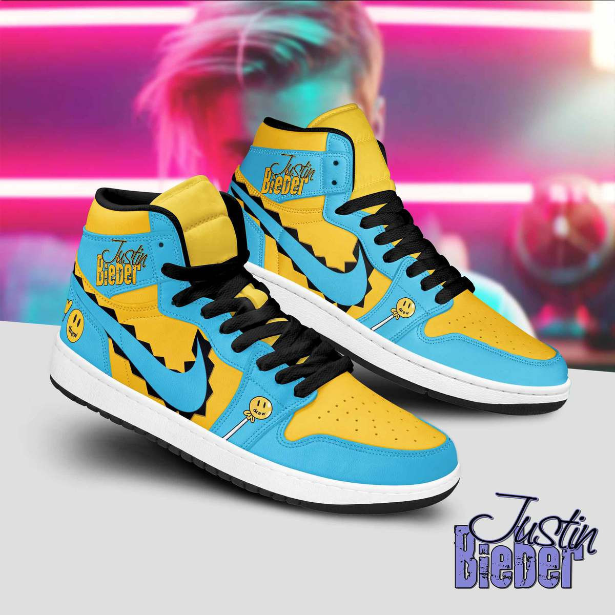 JWFancy Justin Bieber AJ1 High Sneakers Shoes For Men And Women