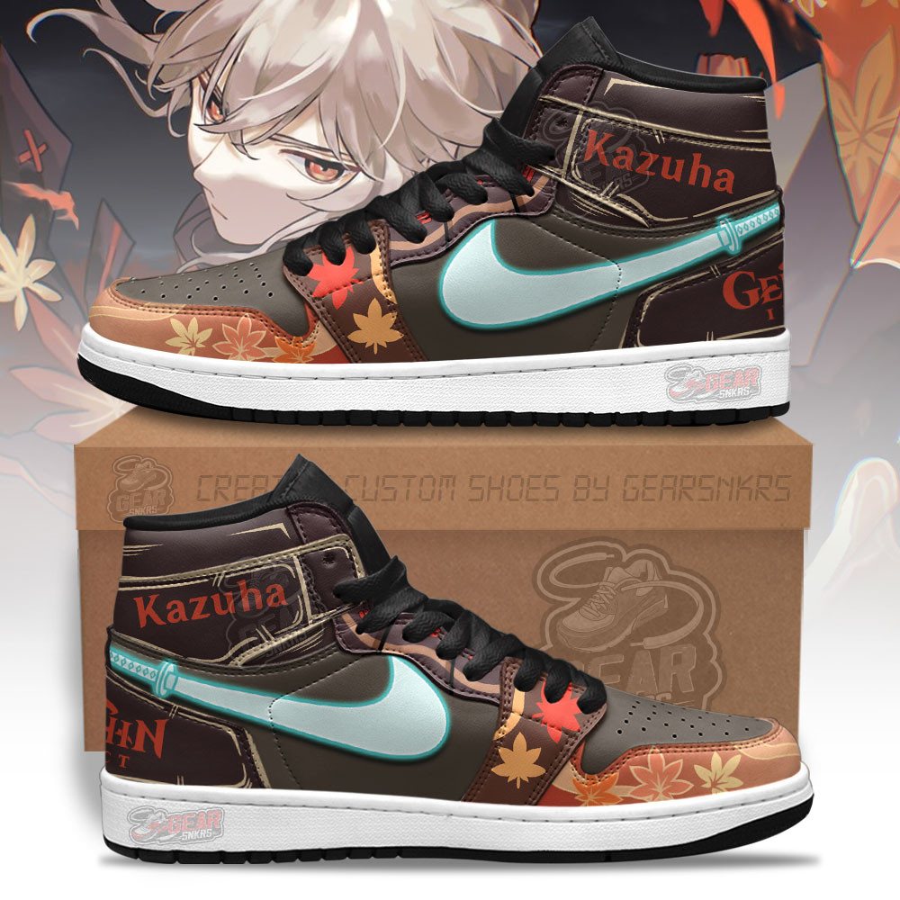 JWFancy Kaedehara Kazuha Genshin Impact AJ1 High Sneakers Shoes For Men And Women