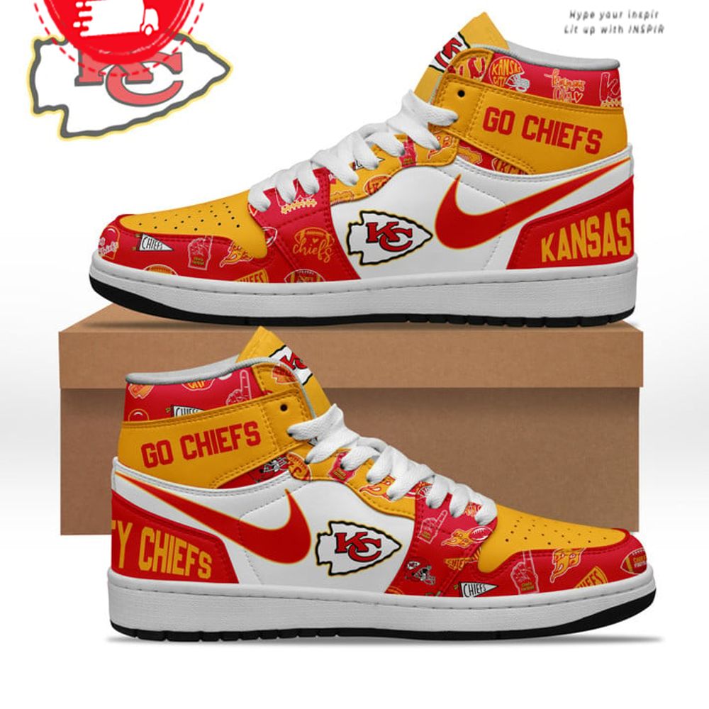 JWFancy Kansas Chiefs AJ1 High Sneakers Shoes For Men And Women