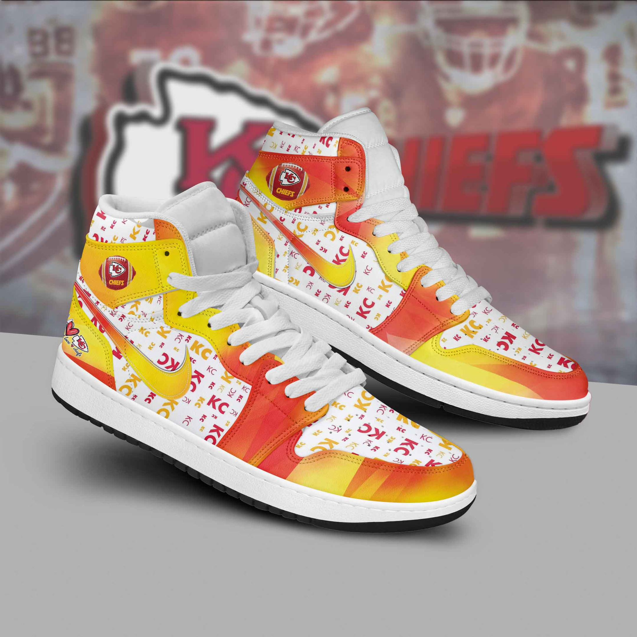 JWFancy Kansas City Chiefs AJ1 High Sneakers Shoes For Men And Women