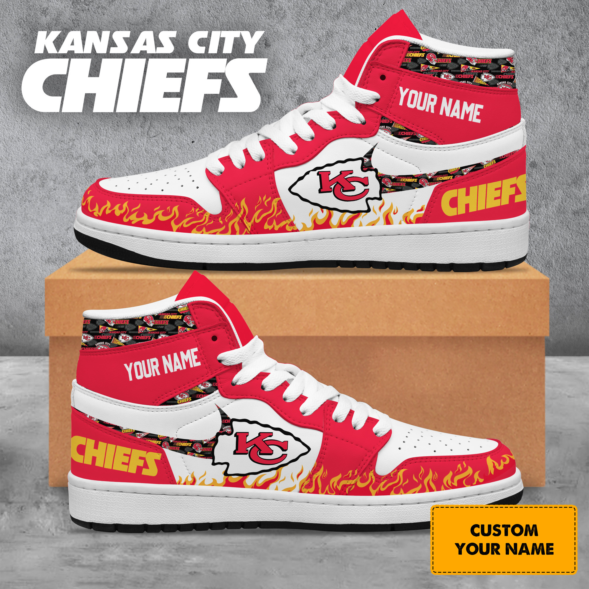JWFancy Kansas City Chiefs AJ1 High Sneakers Shoes For Men And Women