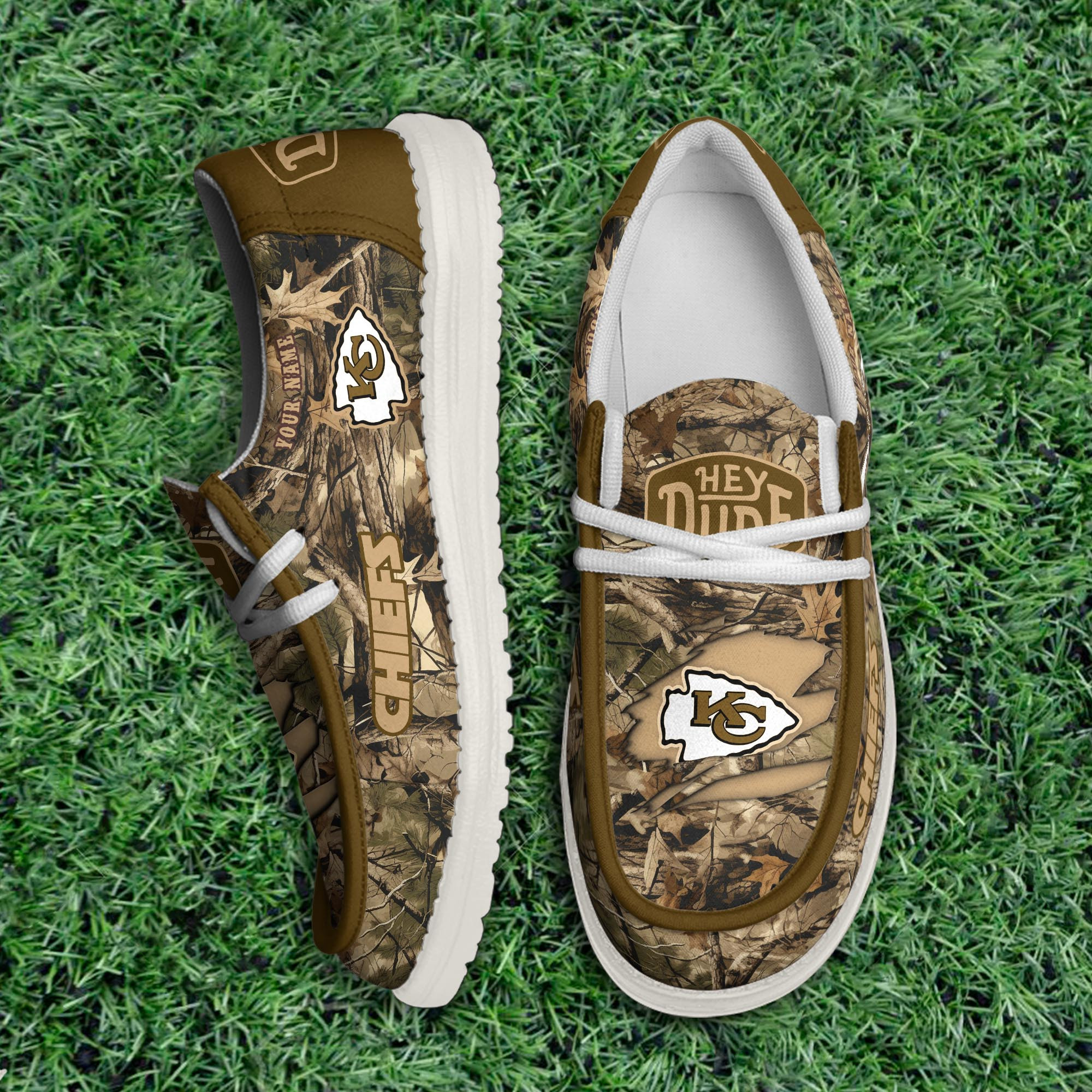 JWFancy Kansas City Chiefs Hey Dude Shoes Wally Men's Lace Up Loafers Comfortable For Men And Women