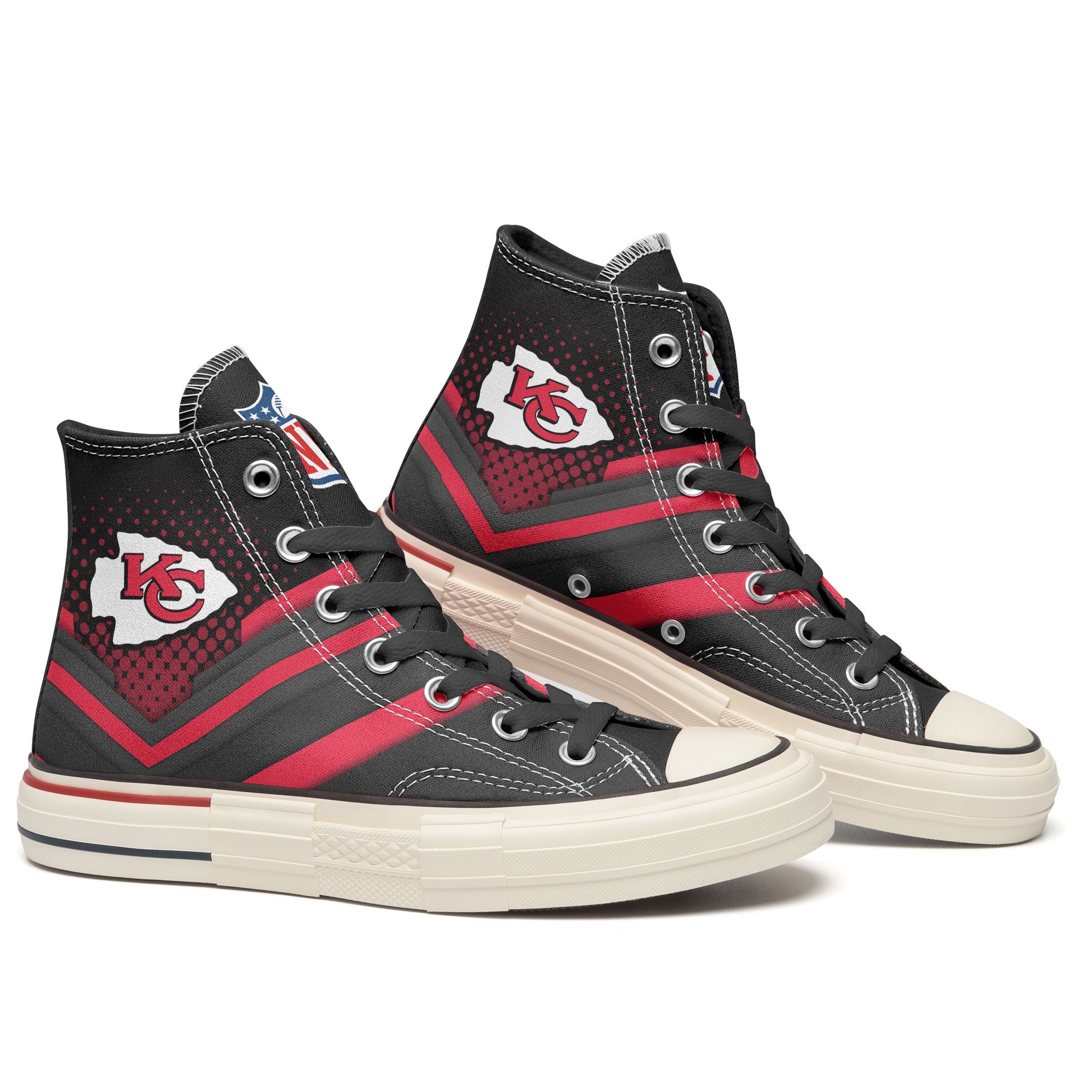 JWFancy Kansas City Chiefs High Top Canvas Sneakers Shoes For Men And Women