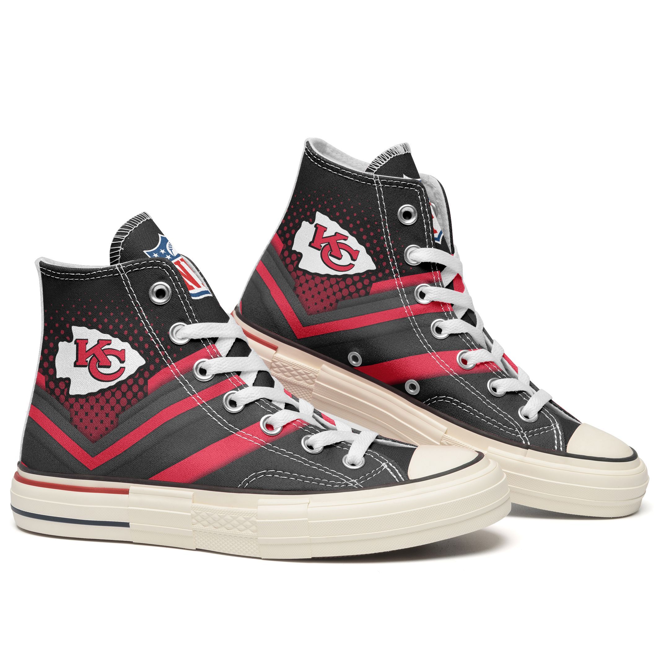 JWFancy Kansas City Chiefs High Top Canvas Sneakers Shoes For Men And Women