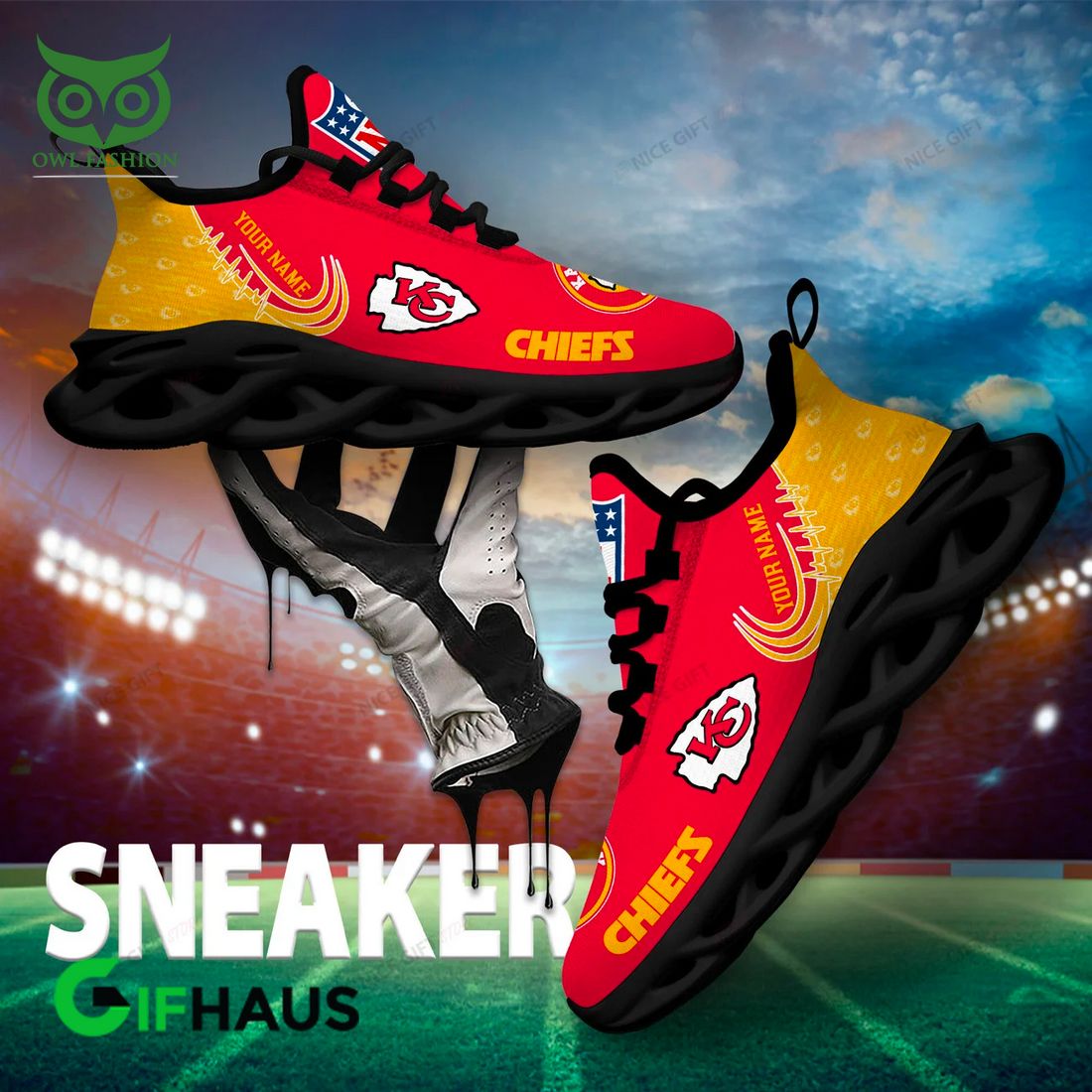 JWFancy Kansas City Chiefs Max Soul Shoes Sneakers For Men And Women