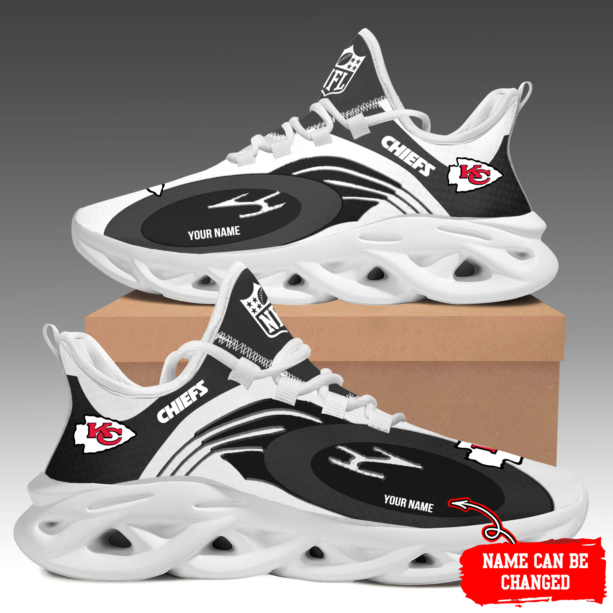 JWFancy Kansas City Chiefs Max Soul Shoes Sneakers For Men And Women
