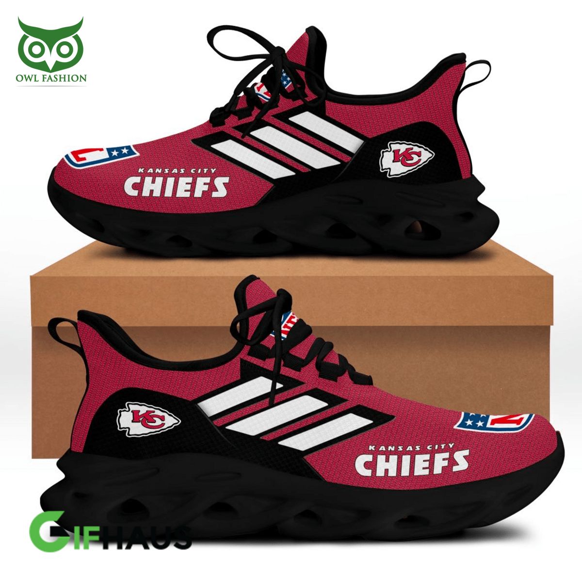 JWFancy Kansas City Chiefs Max Soul Shoes Sneakers For Men And Women