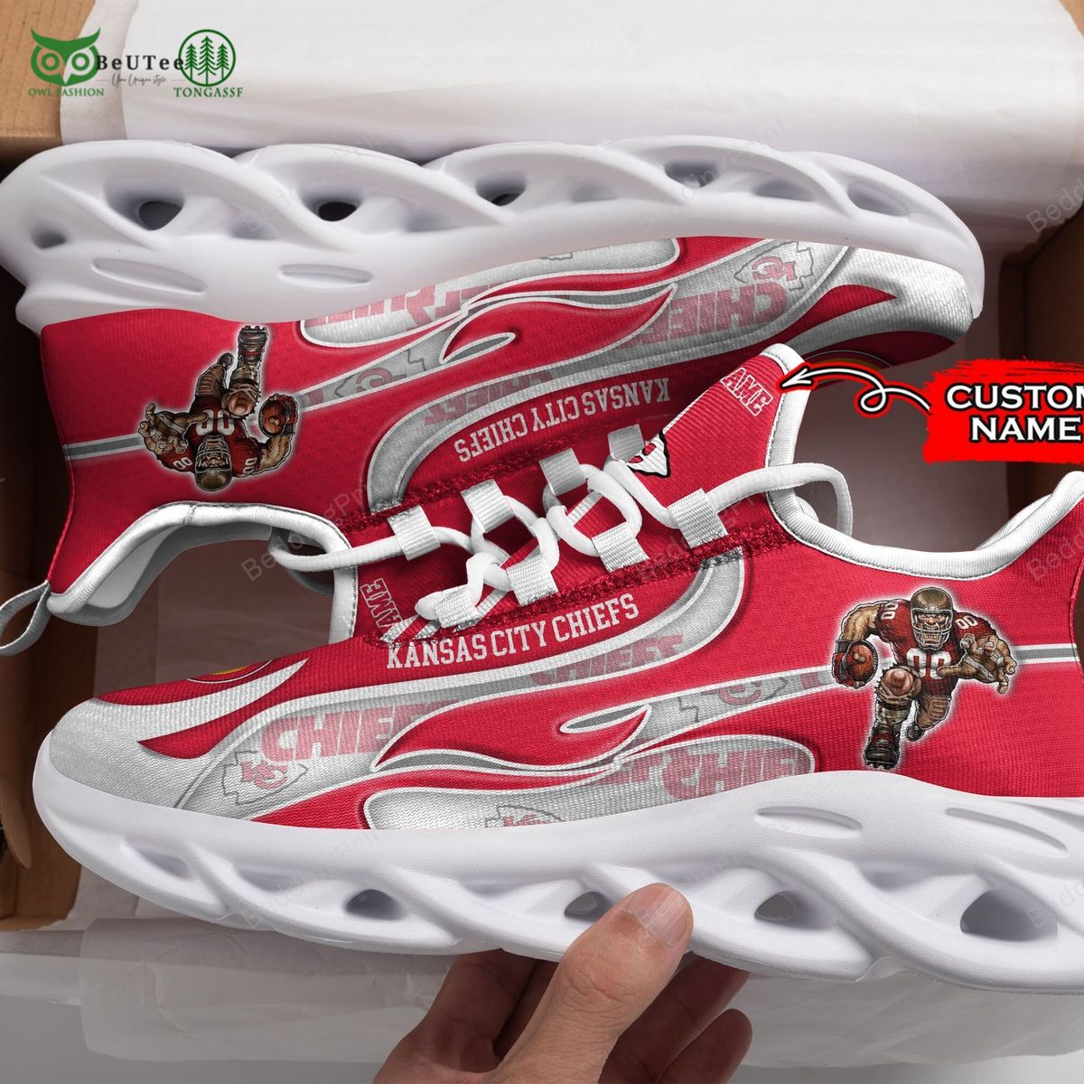 JWFancy Kansas City Chiefs Max Soul Shoes Sneakers For Men And Women
