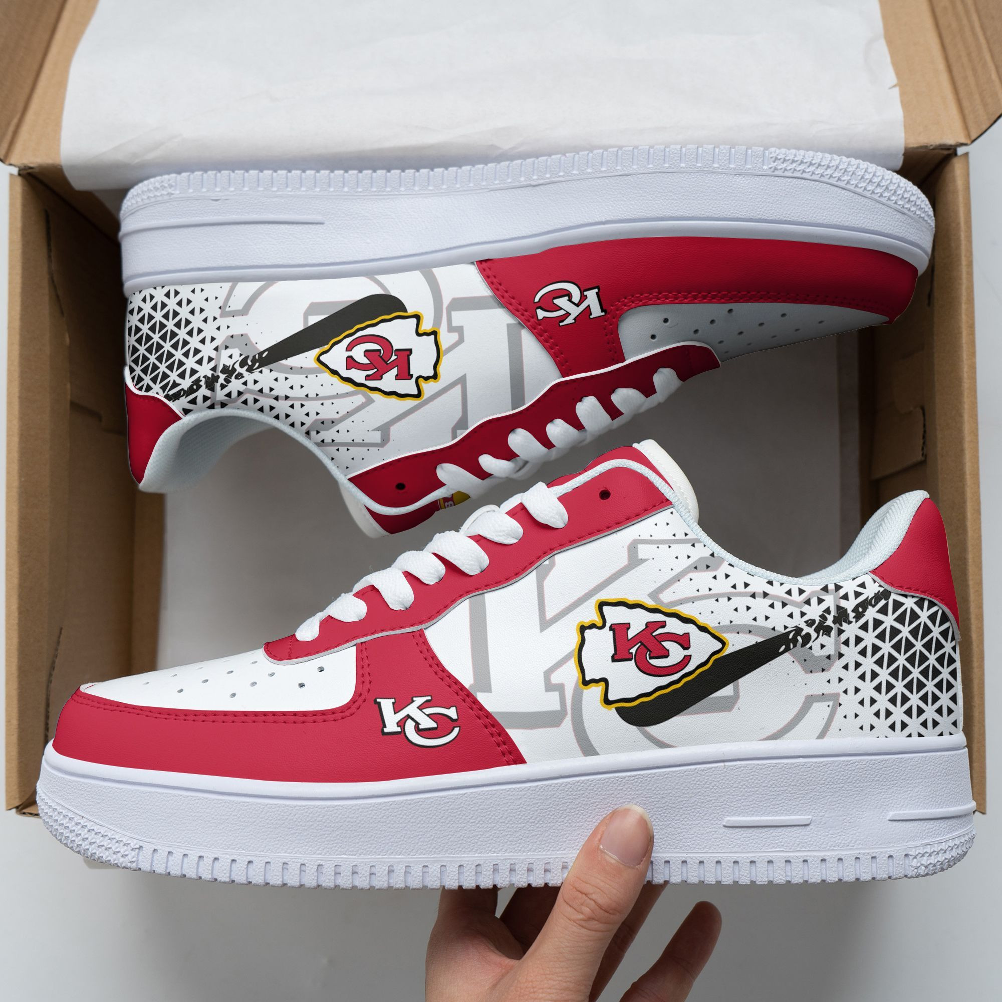 JWFancy Kansas City Chiefs NFL Air Low-Top Sneakers Shoes For Men And Women