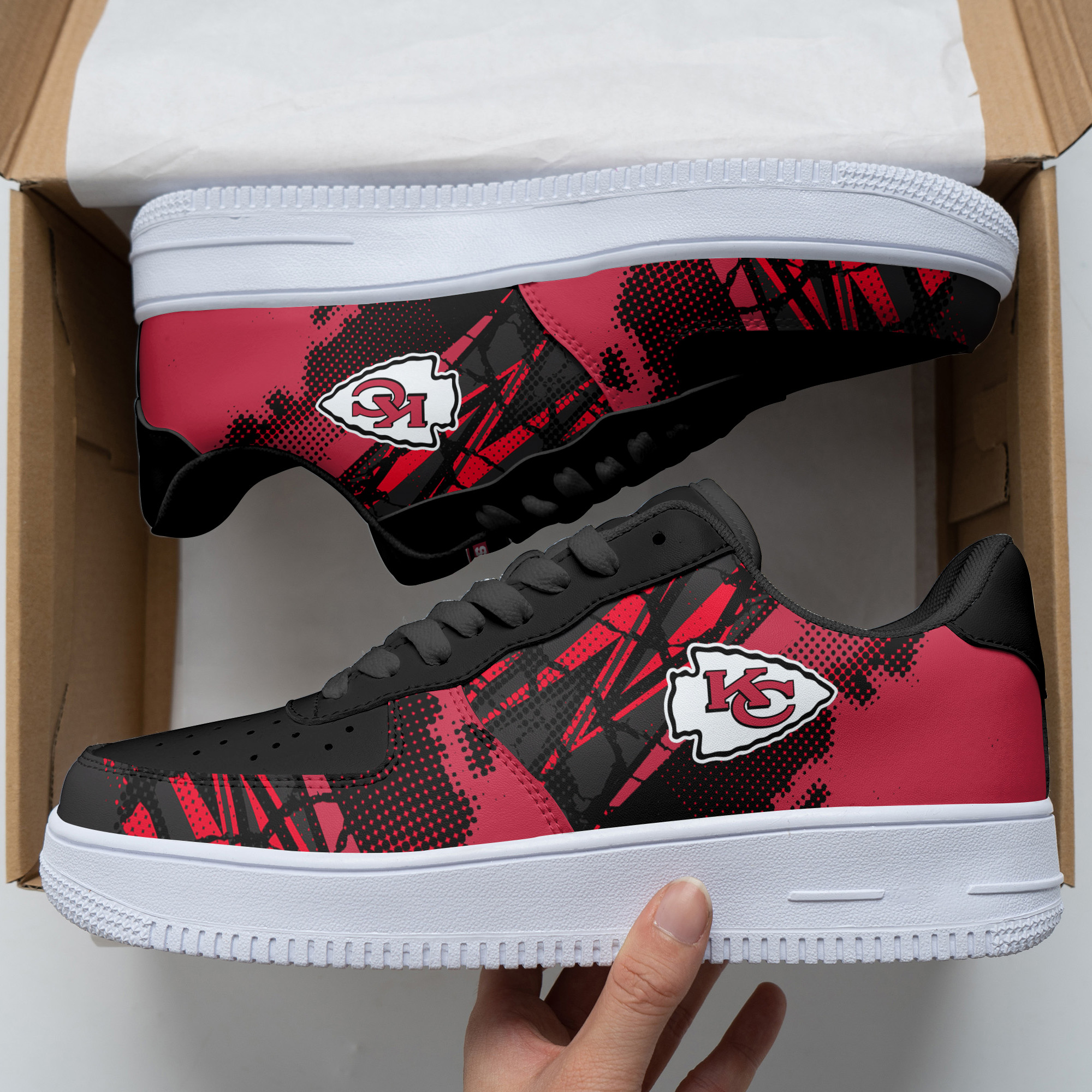 JWFancy Kansas City Chiefs NFL Air Low-Top Sneakers Shoes For Men And Women