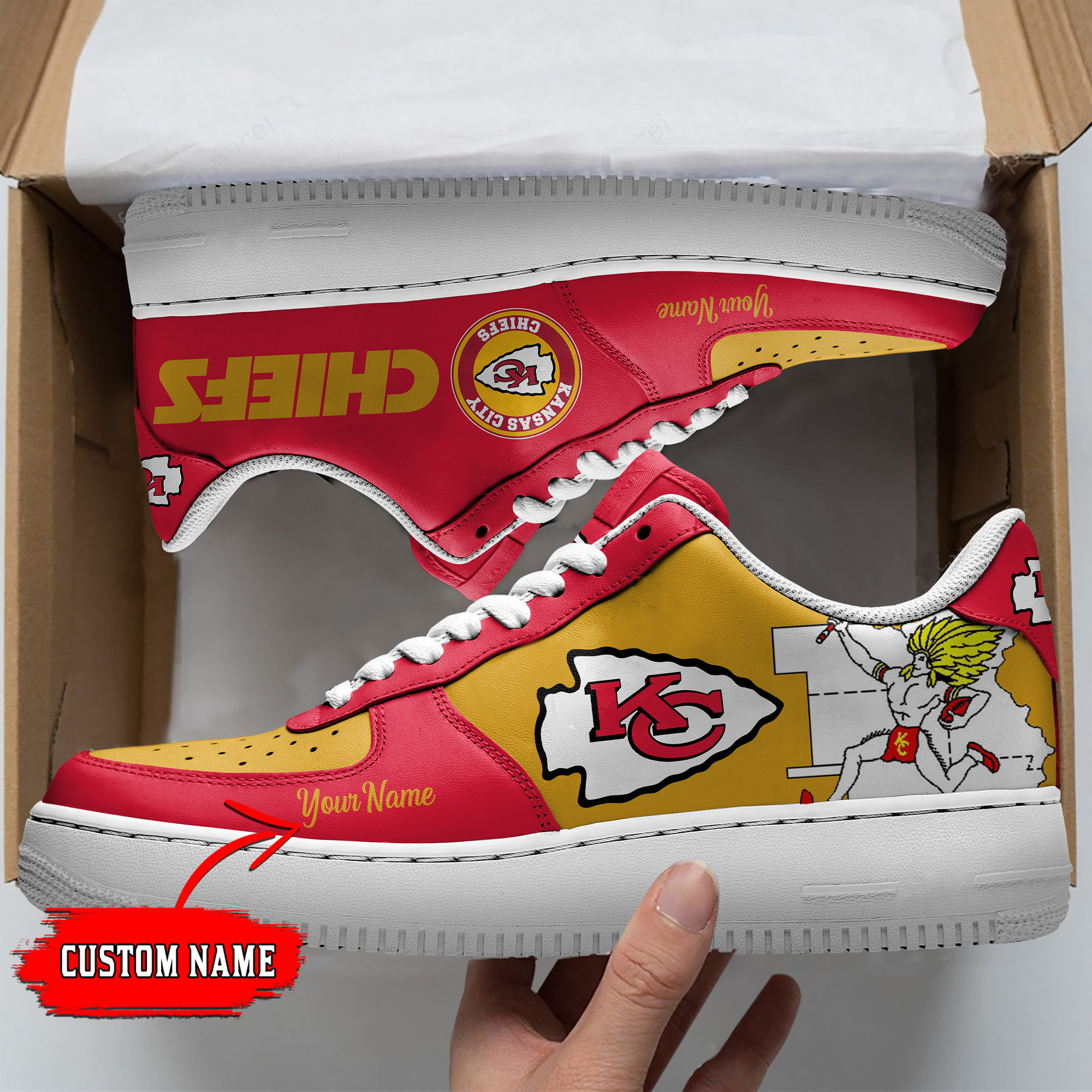 JWFancy Kansas City Chiefs NFL Air Low-Top Sneakers Shoes For Men And Women