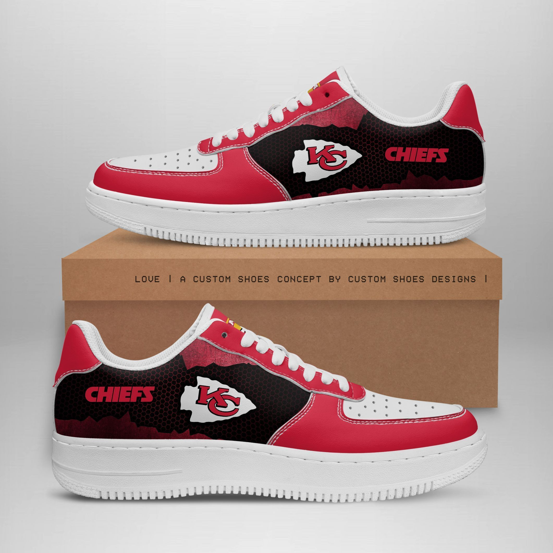 JWFancy Kansas City Chiefs NFL Air Low-Top Sneakers Shoes For Men And Women