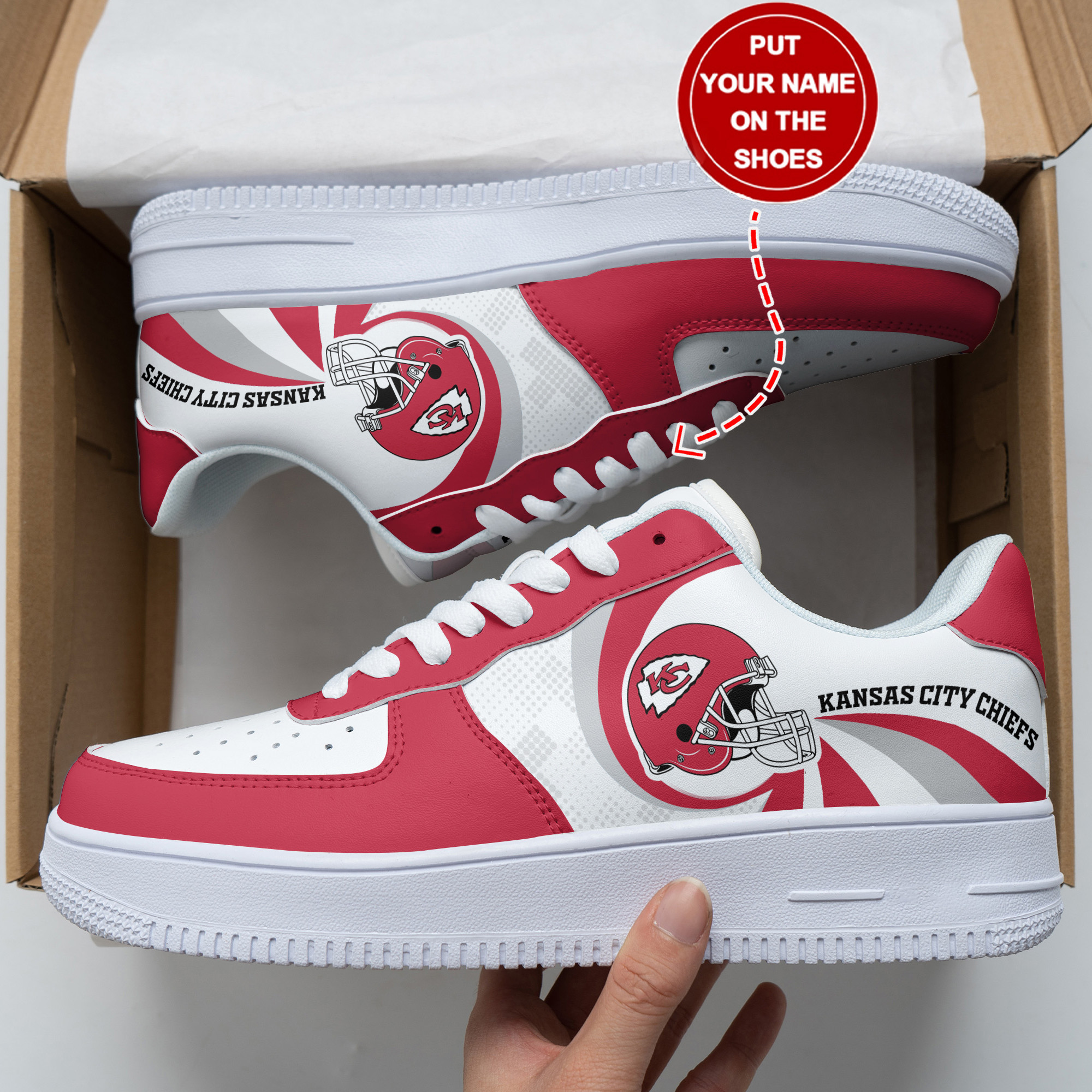 JWFancy Kansas City Chiefs NFL Air Low-Top Sneakers Shoes For Men And Women