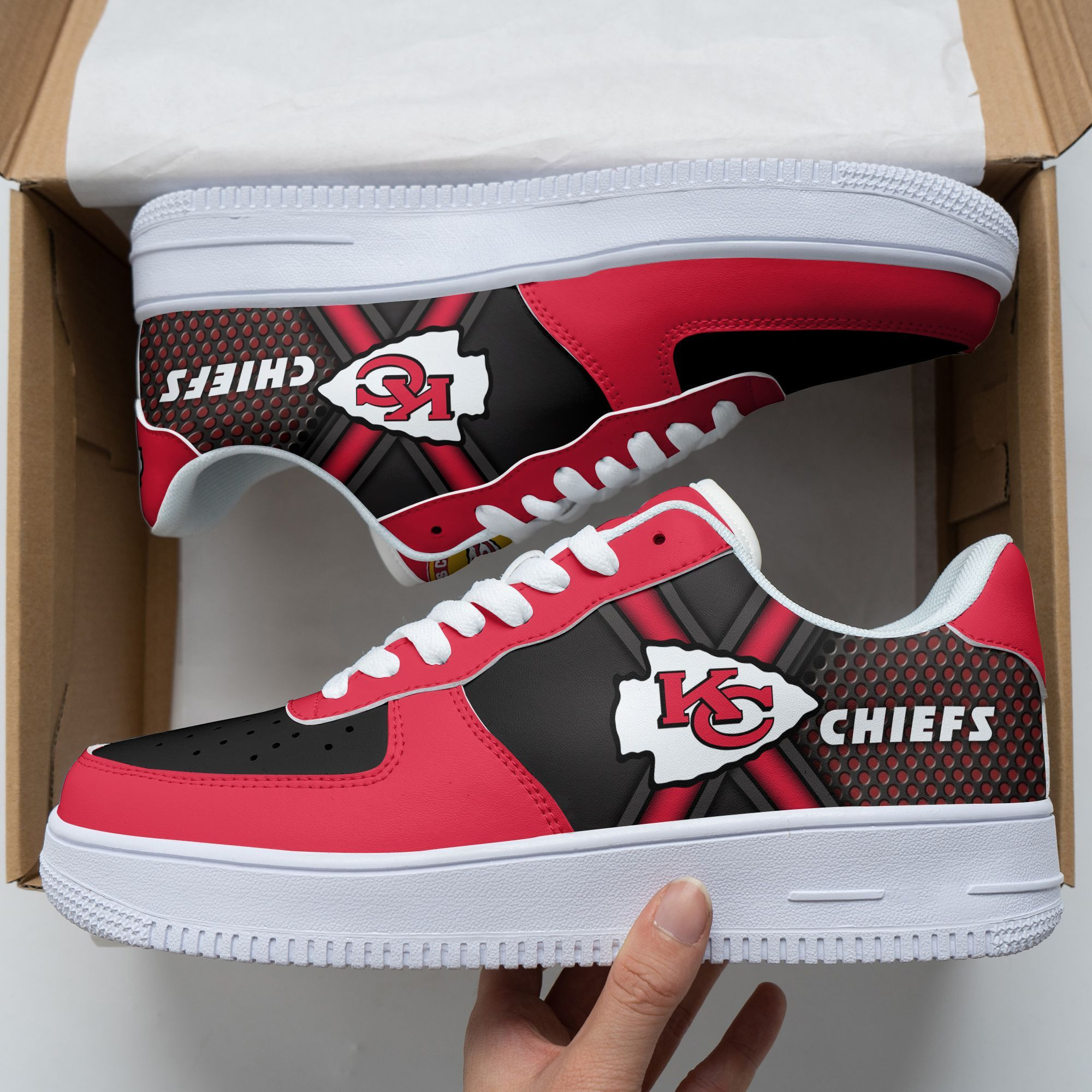JWFancy Kansas City Chiefs NFL Air Low-Top Sneakers Shoes For Men And Women