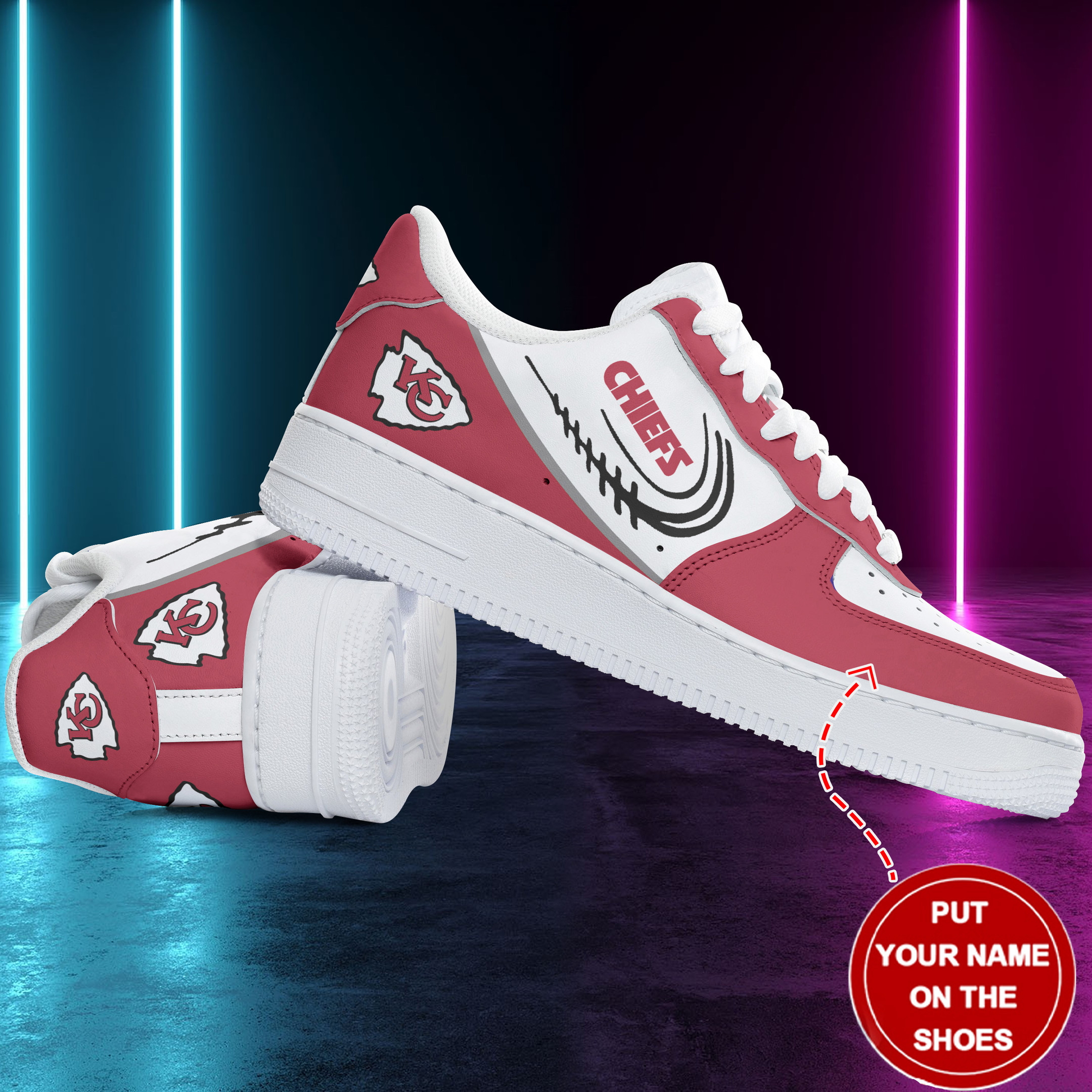 JWFancy Kansas City Chiefs NFL Air Low-Top Sneakers Shoes For Men And Women