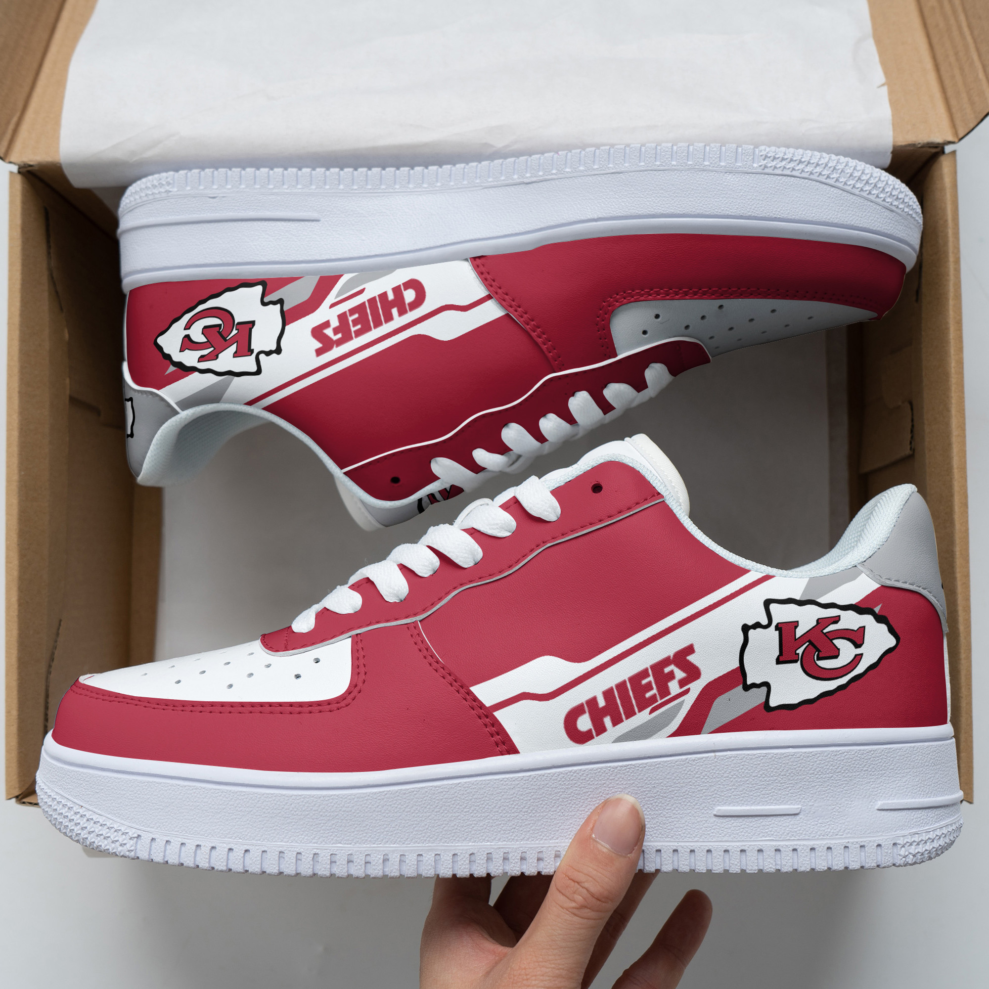 JWFancy Kansas City Chiefs NFL Air Low-Top Sneakers Shoes For Men And Women