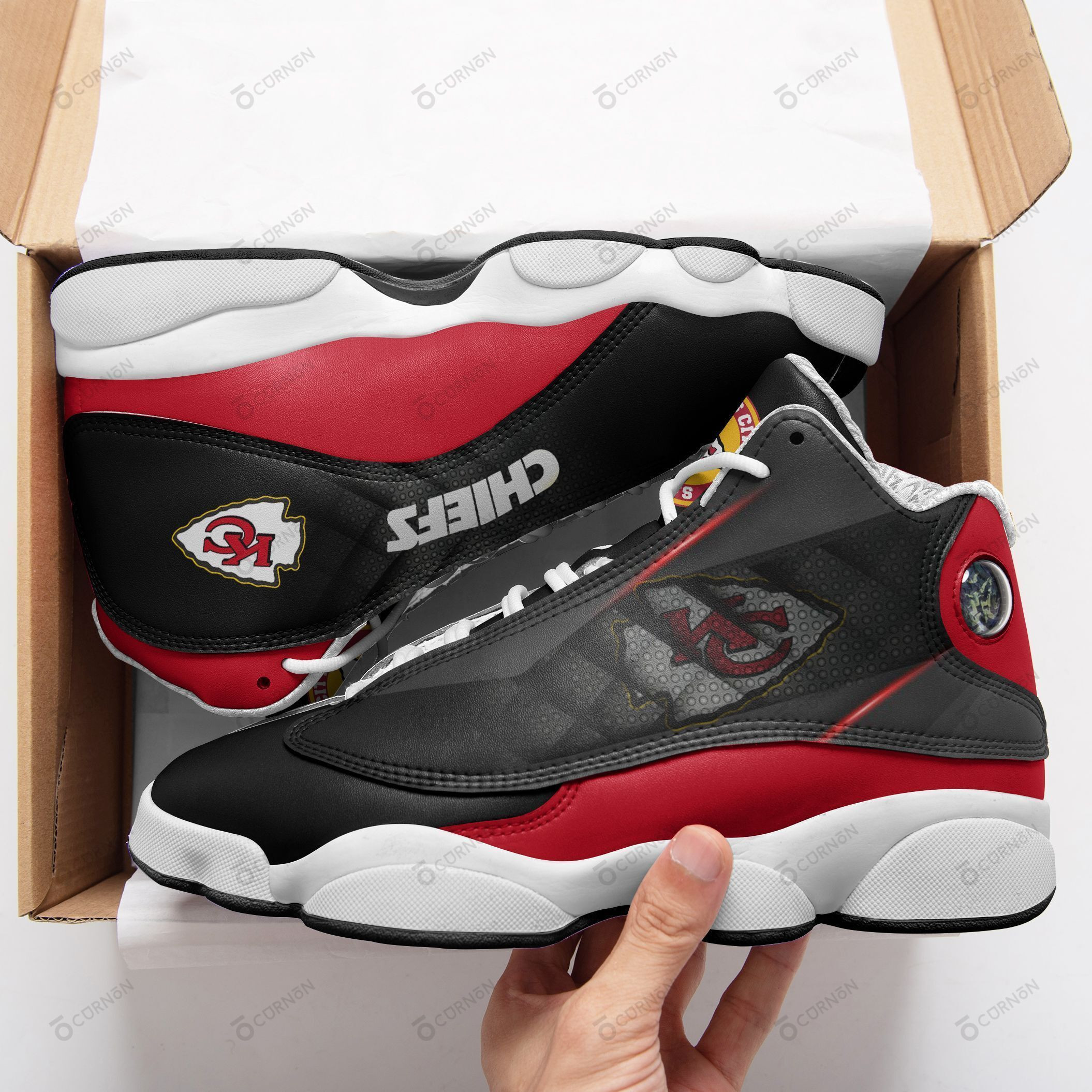 JWFancy Kansas City Chiefs NFL AJ13 Sneakers Shoes For Men And Women