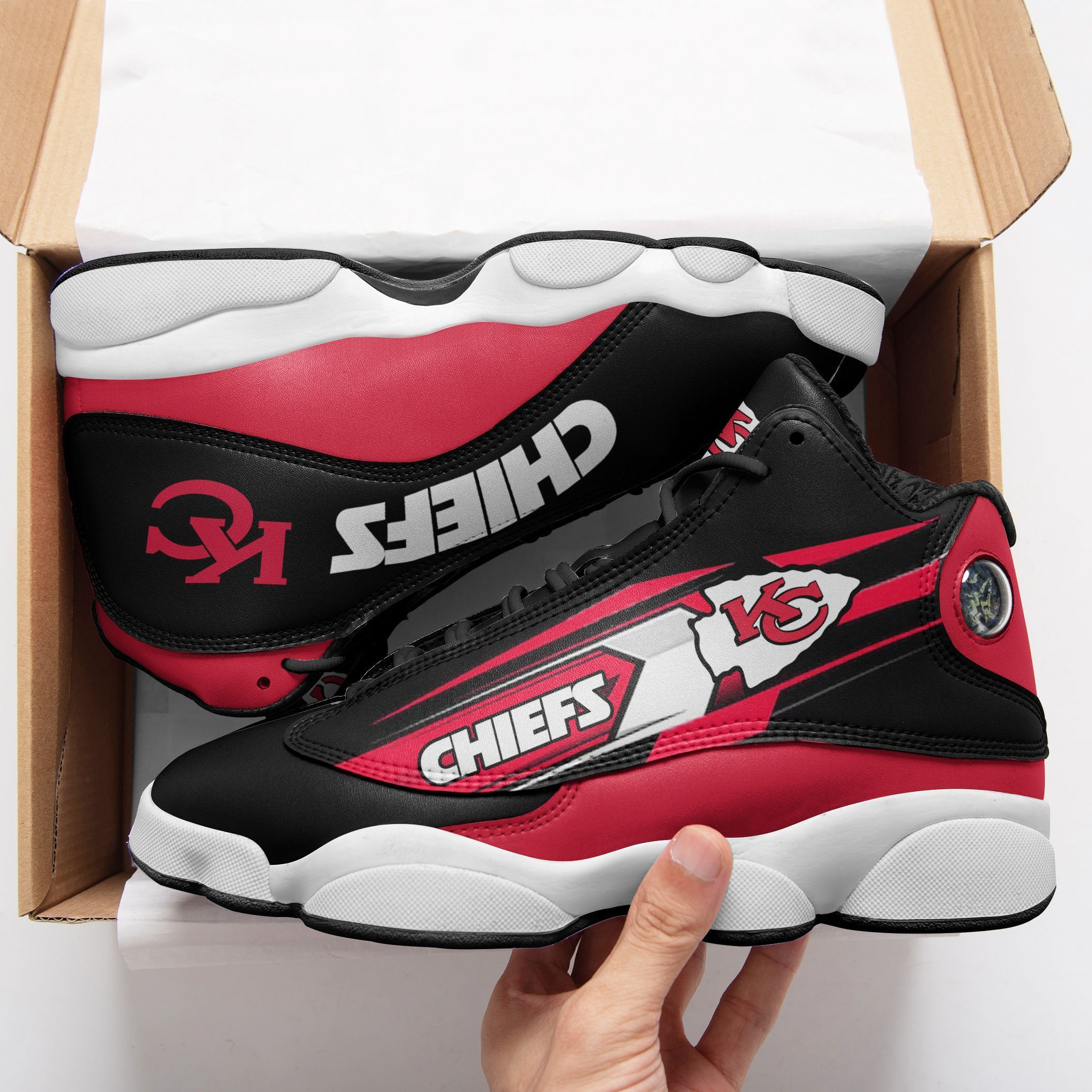 JWFancy Kansas City Chiefs NFL AJ13 Sneakers Shoes For Men And Women