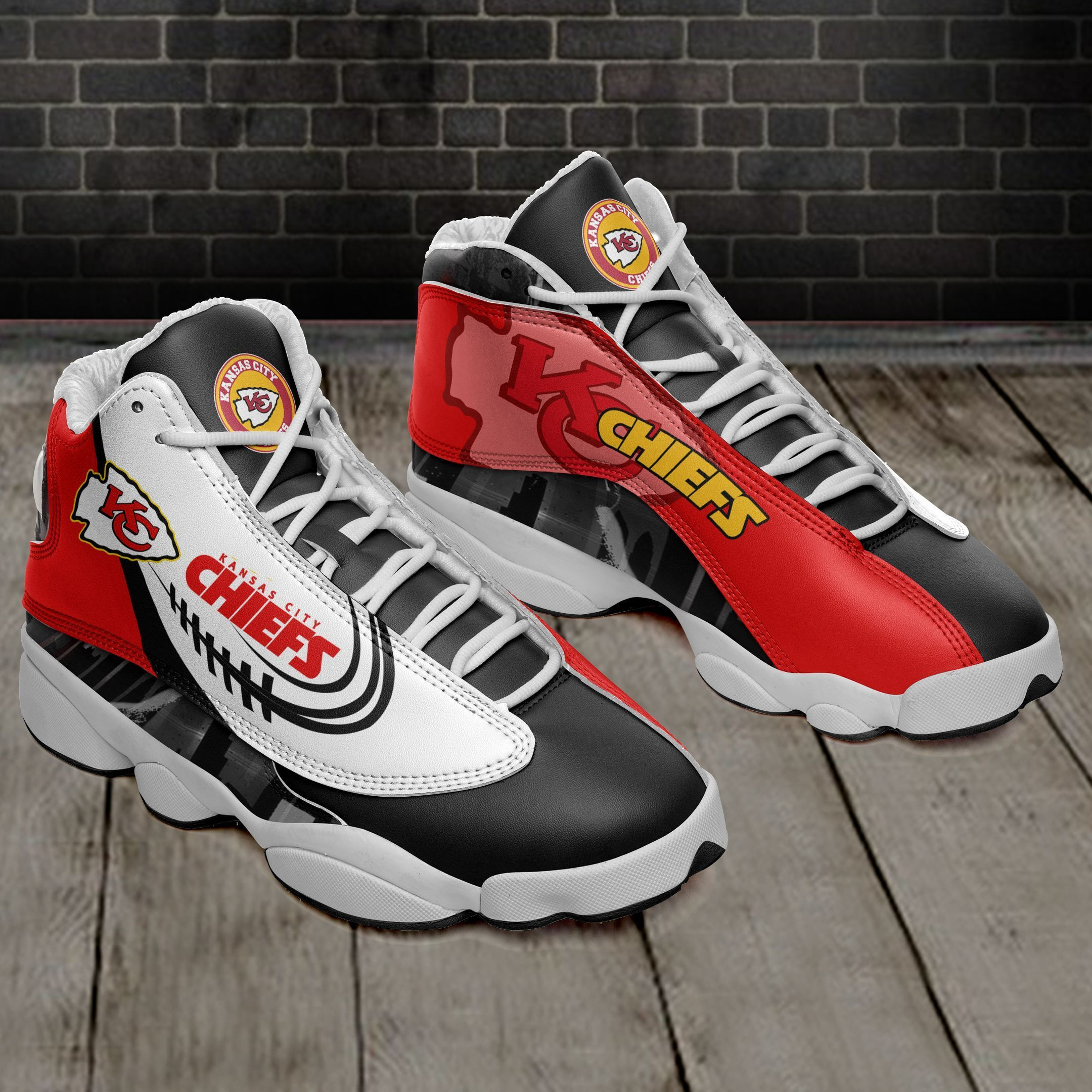 JWFancy Kansas City Chiefs NFL AJ13 Sneakers Shoes For Men And Women