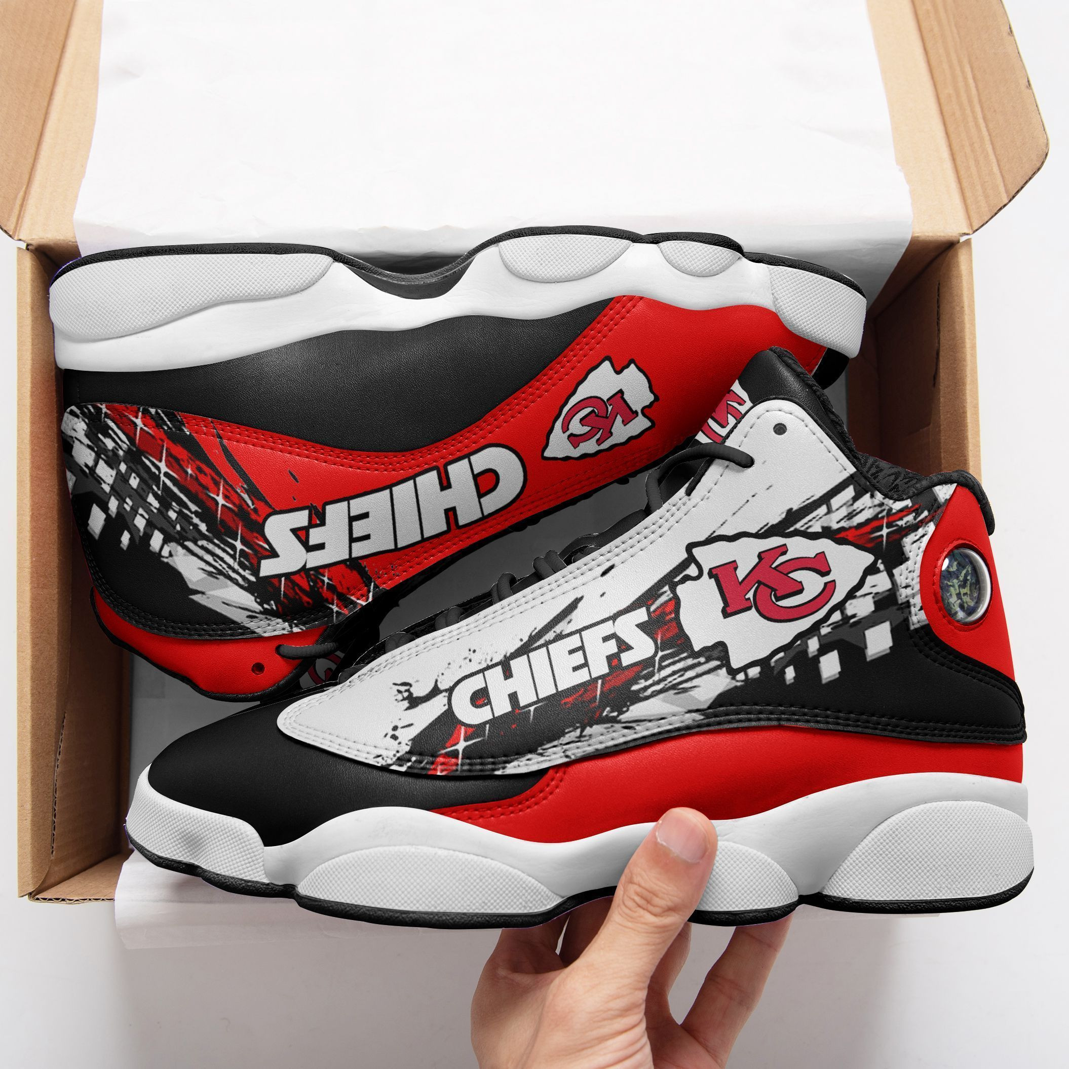 JWFancy Kansas City Chiefs NFL AJ13 Sneakers Shoes For Men And Women