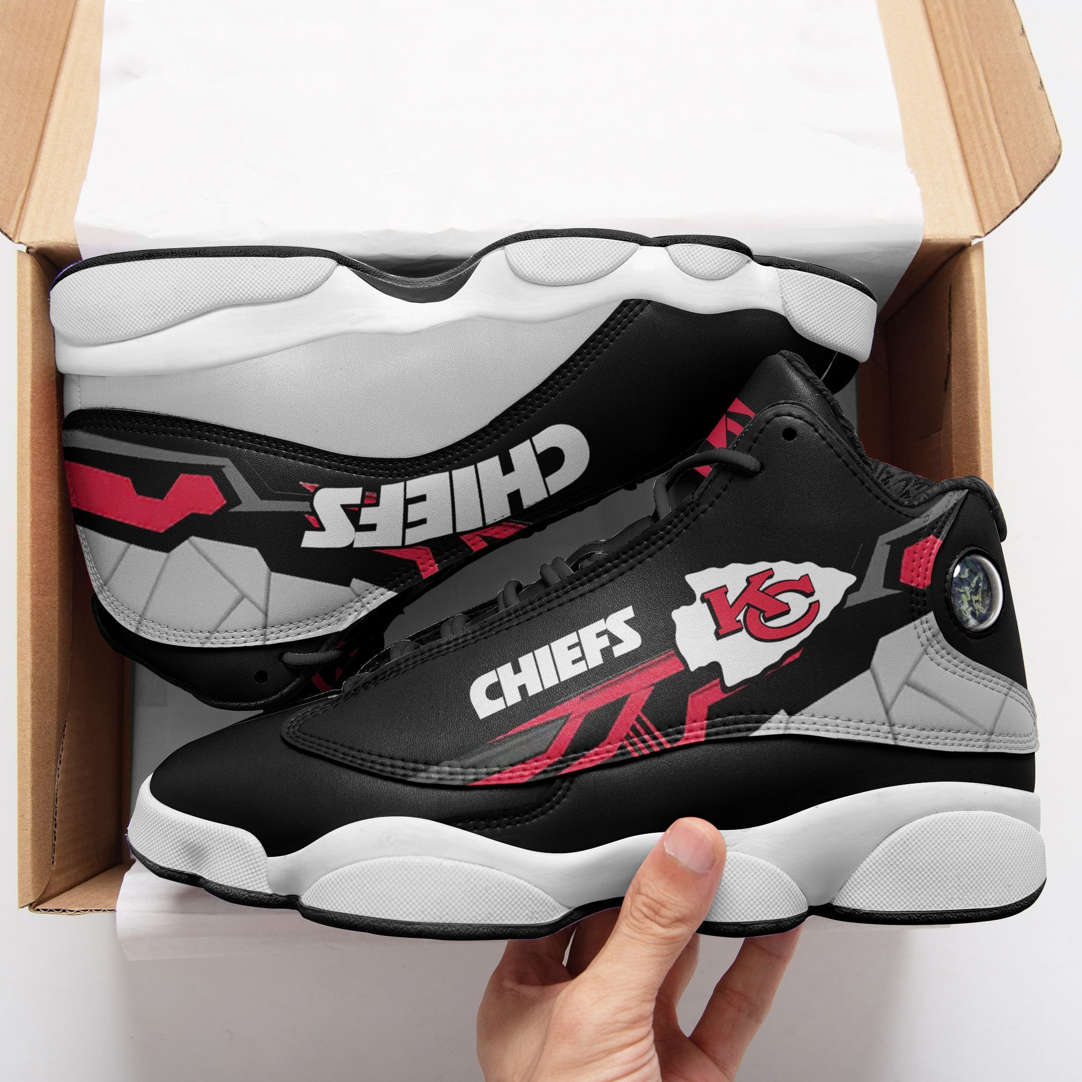 JWFancy Kansas City Chiefs NFL AJ13 Sneakers Shoes For Men And Women