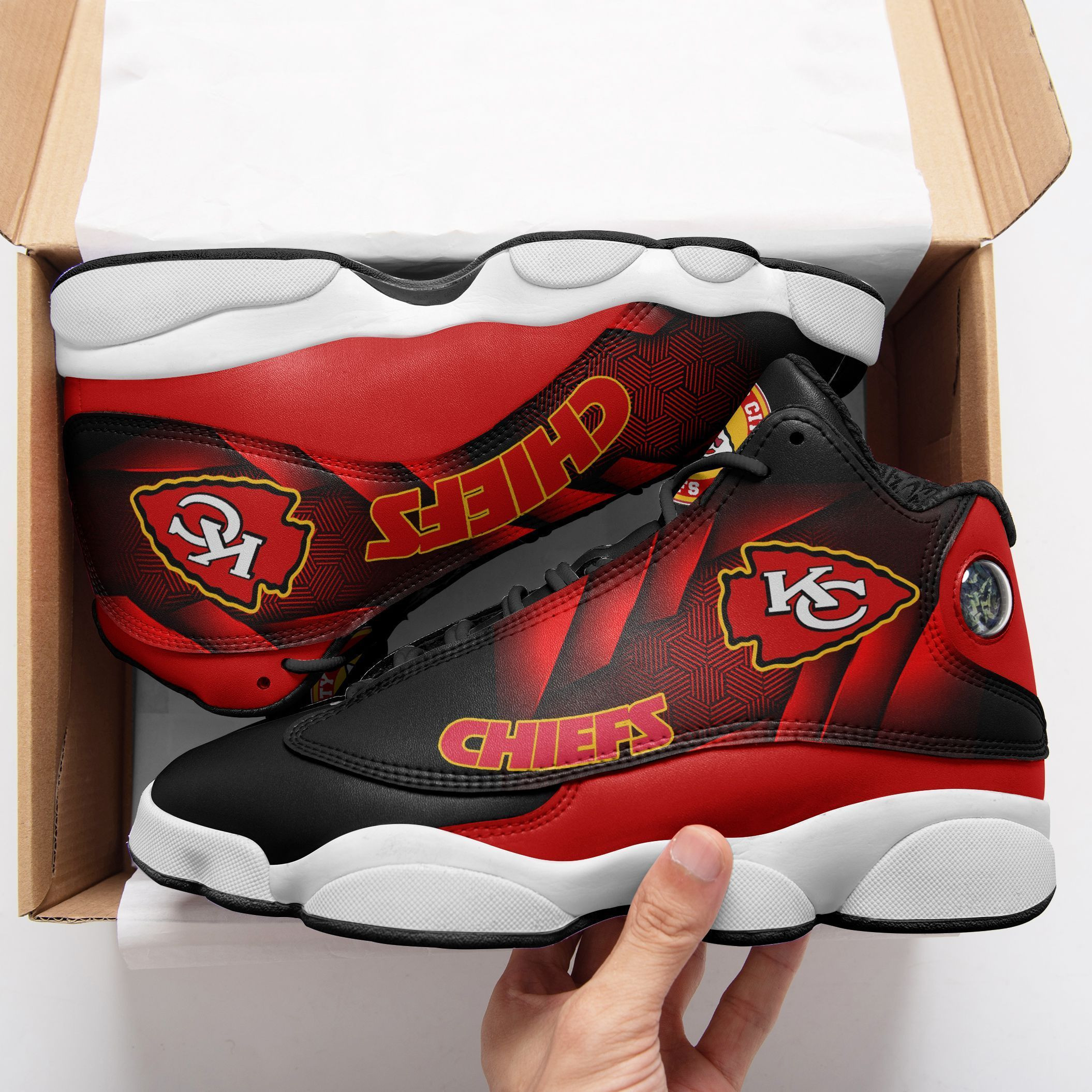 JWFancy Kansas City Chiefs NFL AJ13 Sneakers Shoes For Men And Women