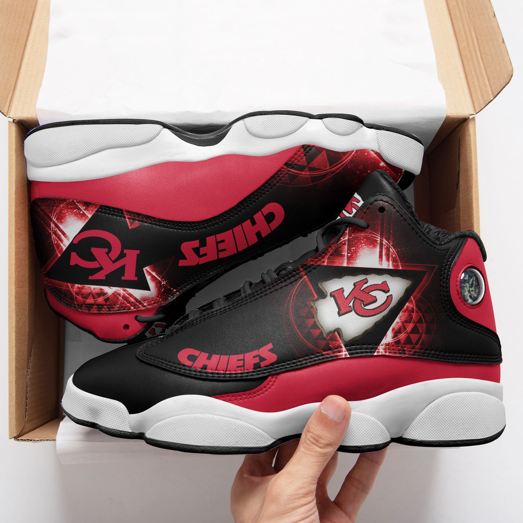 JWFancy Kansas City Chiefs NFL AJ13 Sneakers Shoes For Men And Women