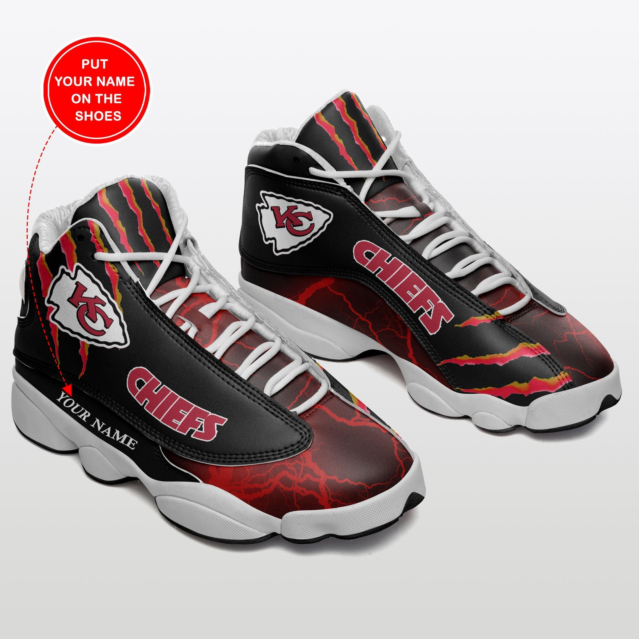 JWFancy Kansas City Chiefs NFL AJ13 Sneakers Shoes For Men And Women