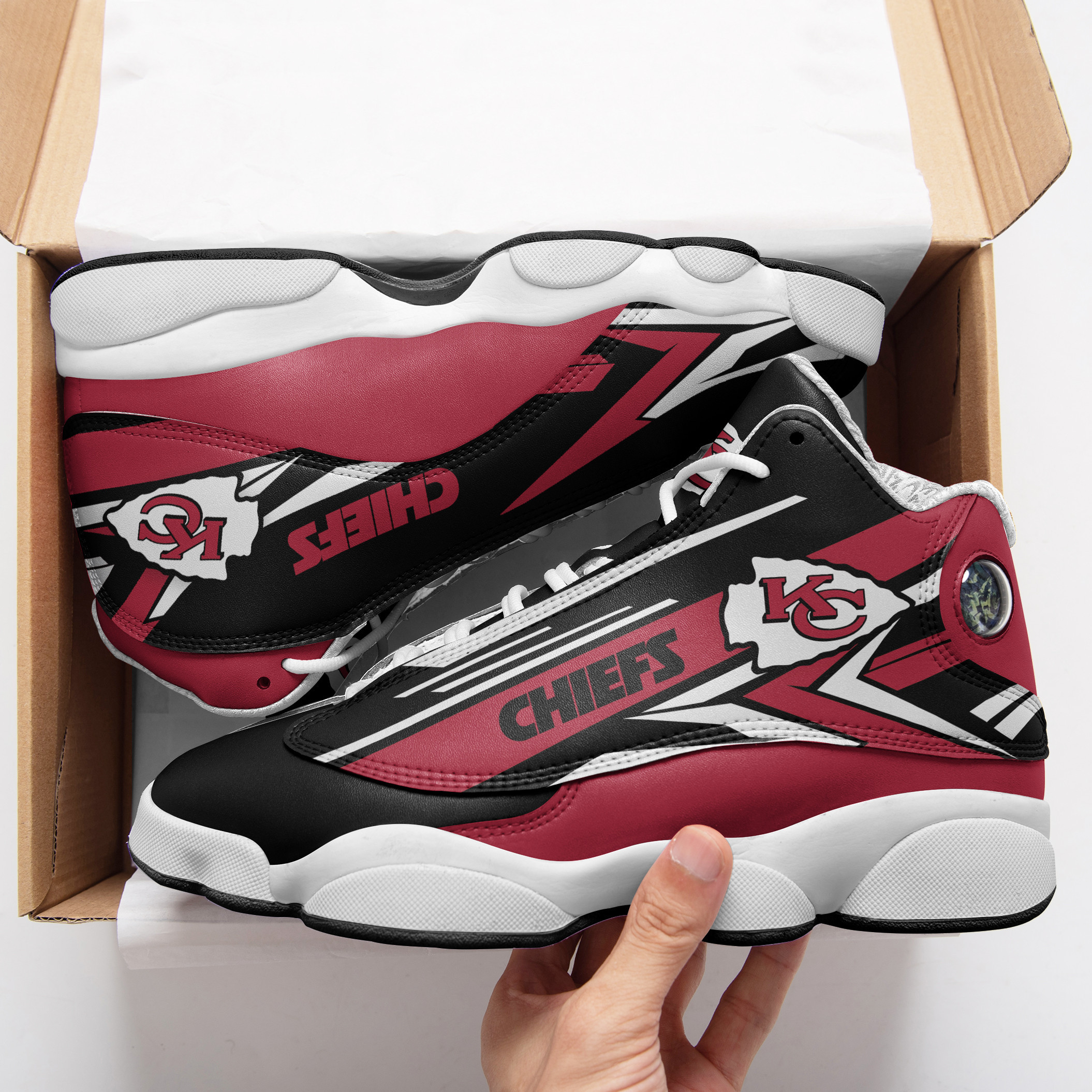 JWFancy Kansas City Chiefs NFL AJ13 Sneakers Shoes For Men And Women
