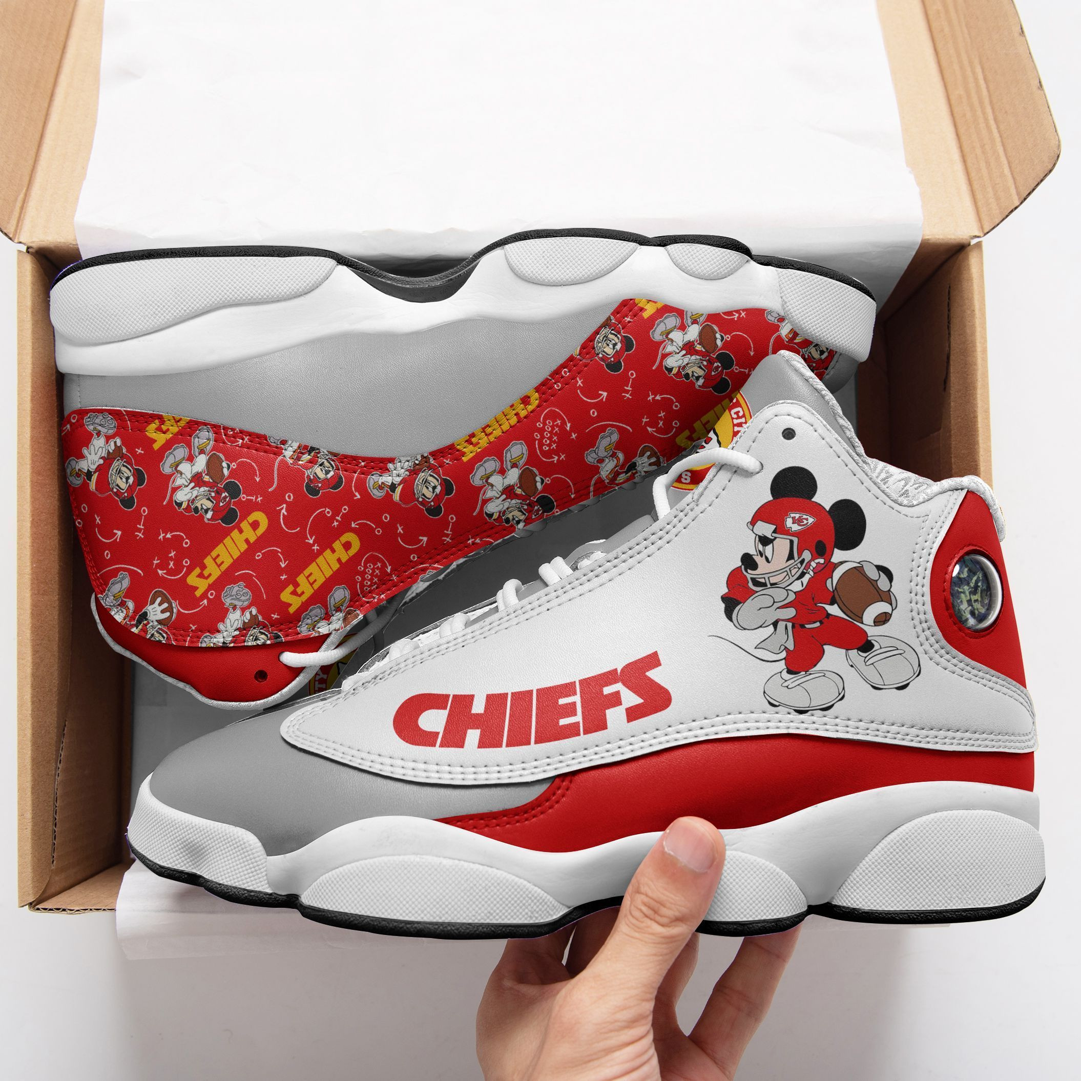 JWFancy Kansas City Chiefs NFL AJ13 Sneakers Shoes For Men And Women