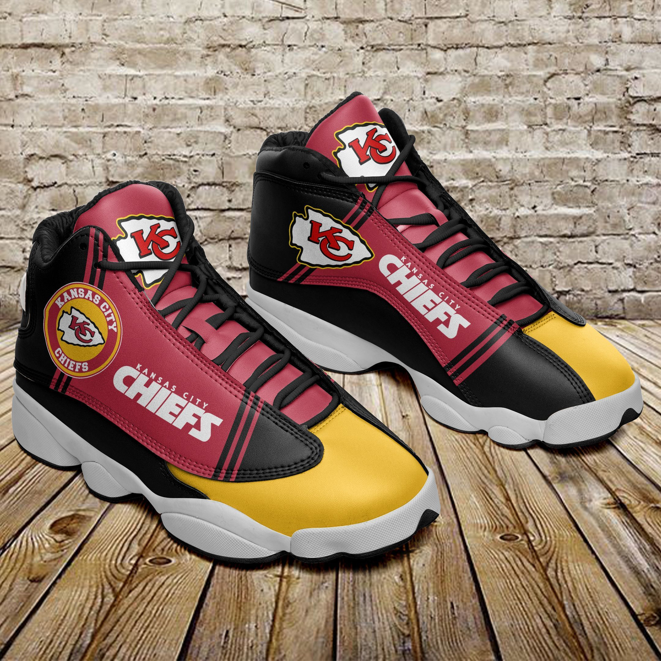 JWFancy Kansas City Chiefs NFL AJ13 Sneakers Shoes For Men And Women